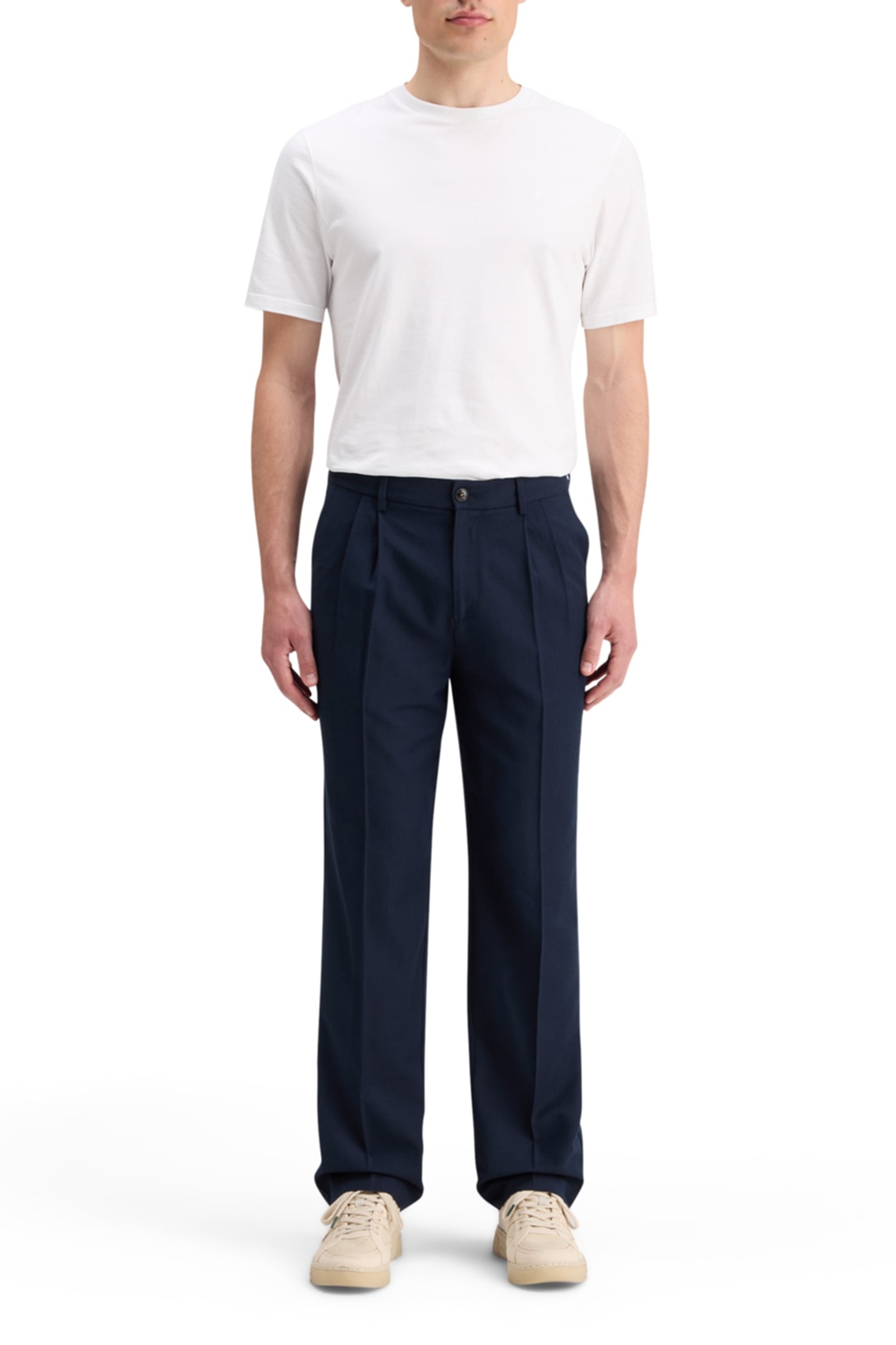 RELAXED STRAIGHT FIT PLEATED WOOL BLEND CHINO NIGHT 3