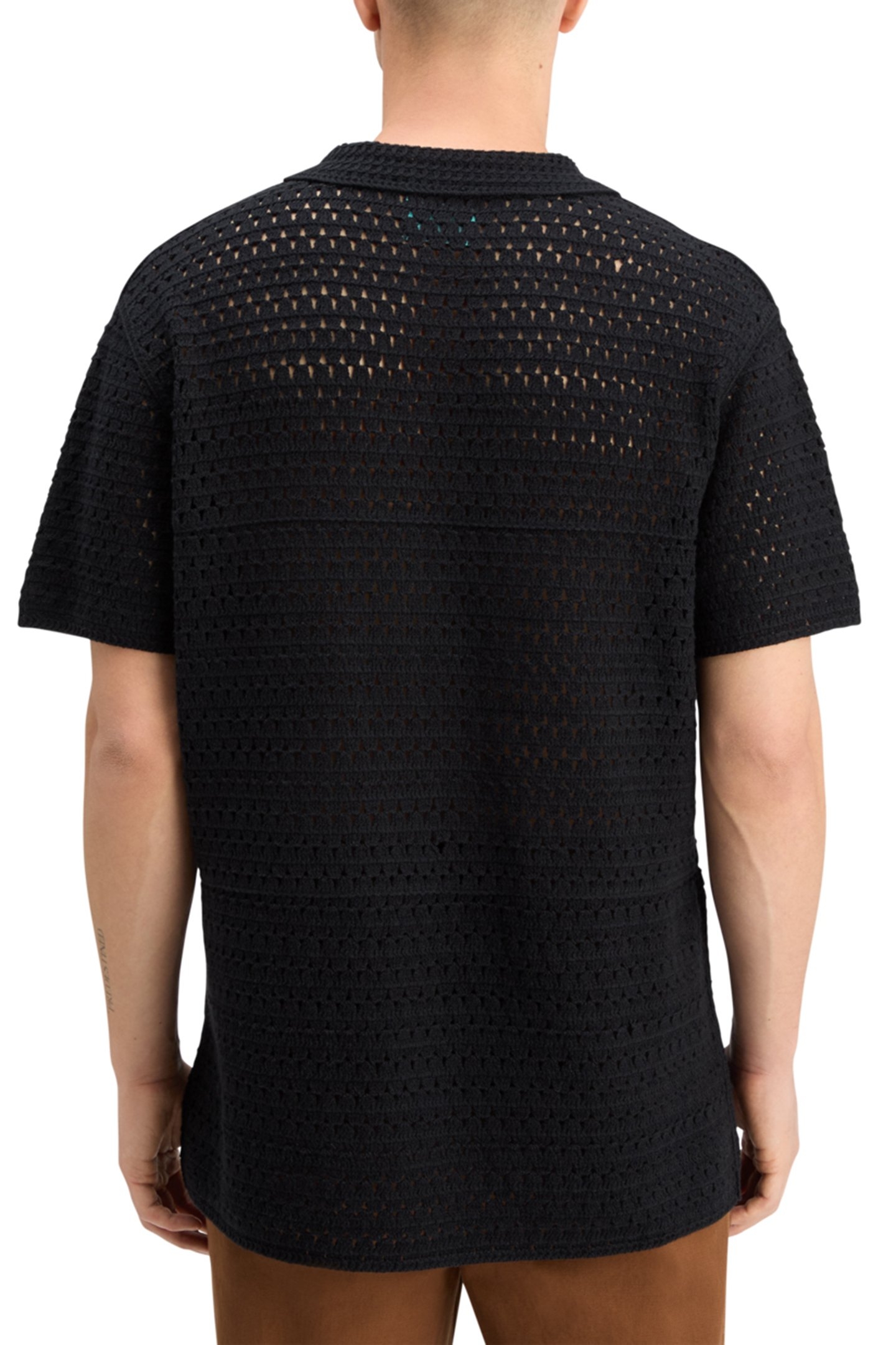 JOE JONAS X SCOTCH SODA CROCHET POLO SHORT SLEEVE BLACK 2