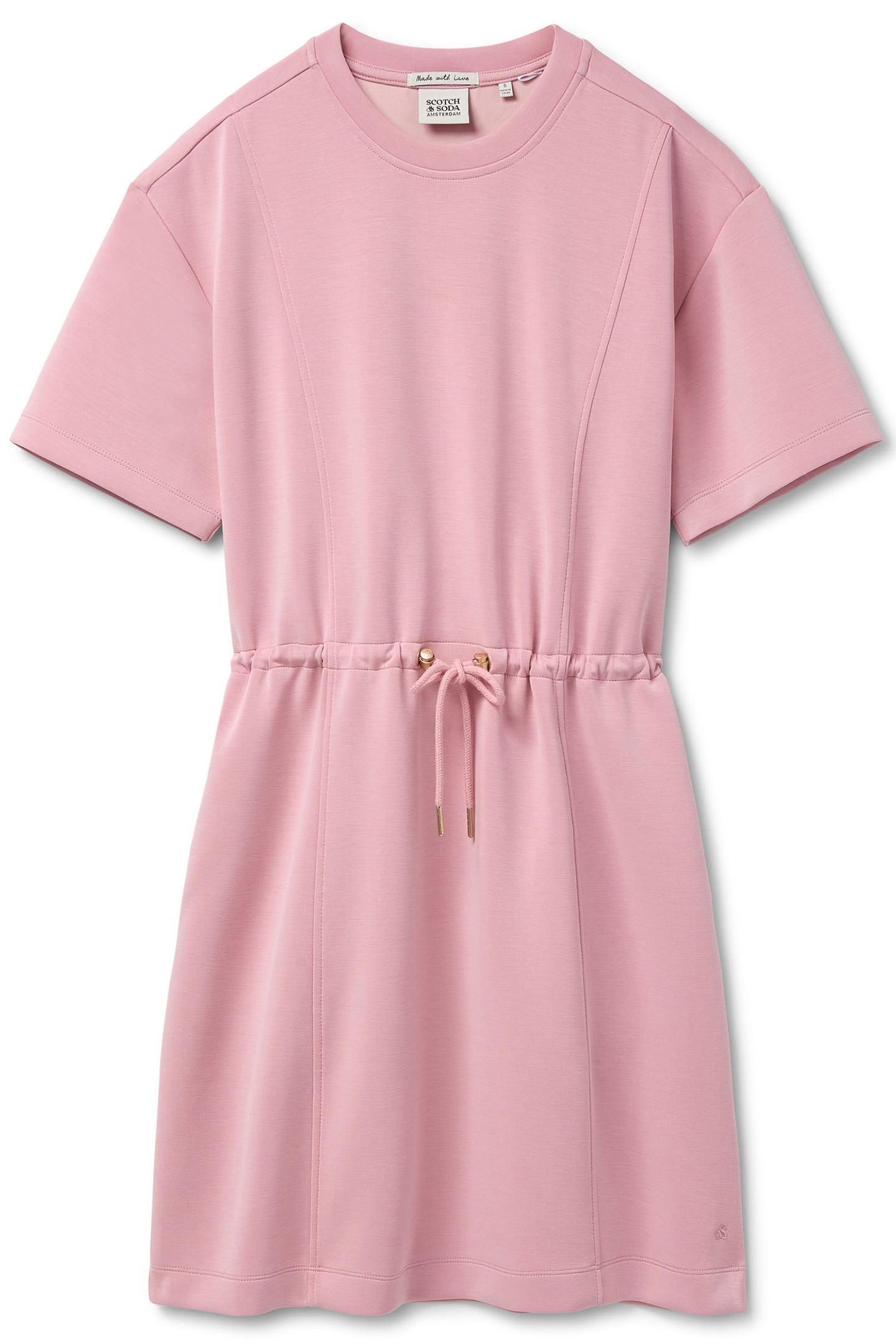 DRAWSTRING TEE DRESS DUSTY ROSE 3