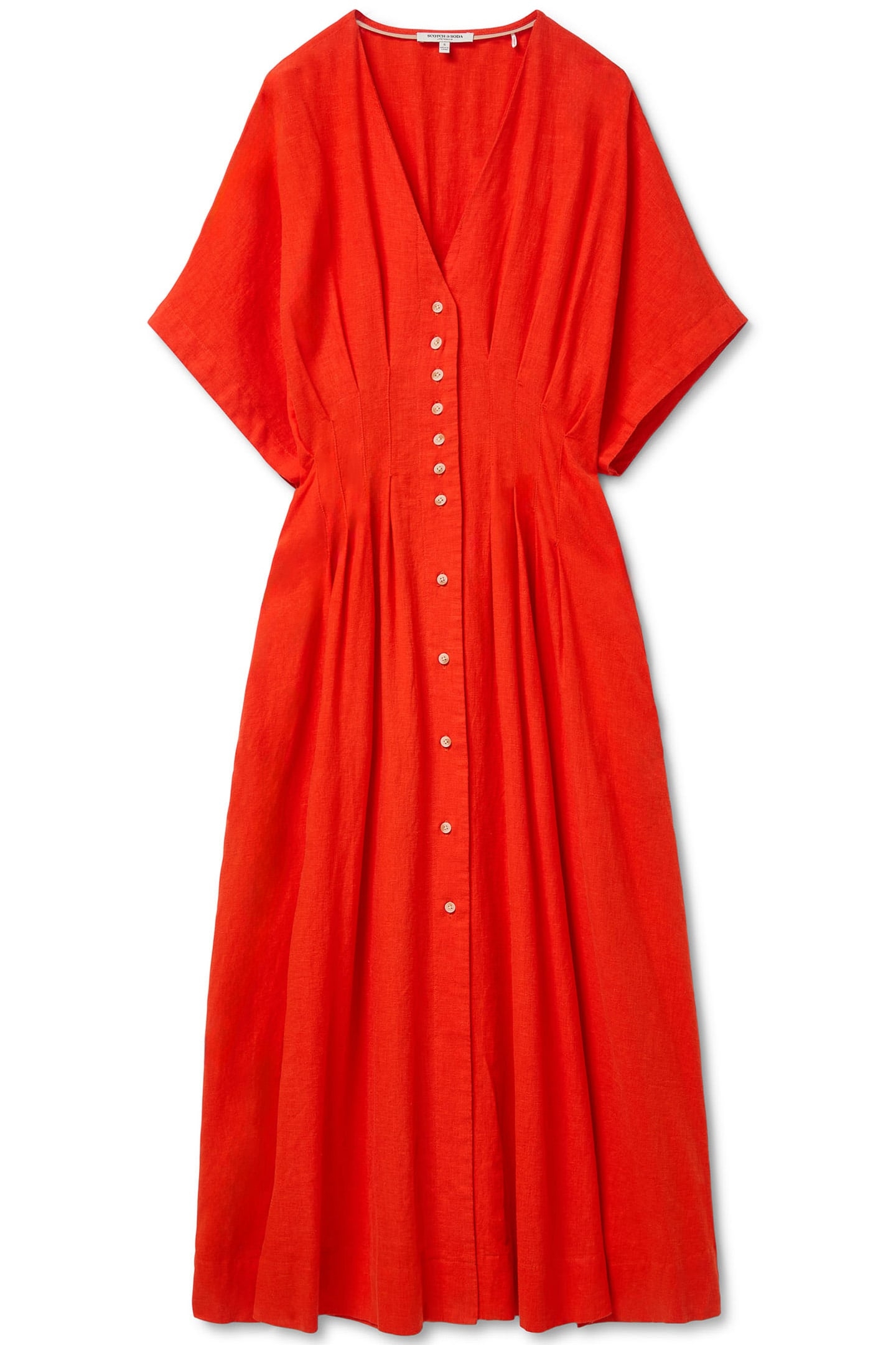 MULTI PLEATED DOLMAN DRESS ORANGE.COM 3