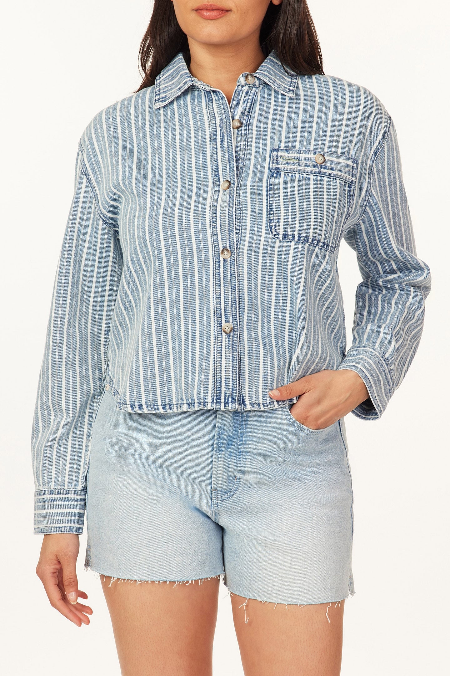 CROPPED DENIM SHIRT BEL AIR 1