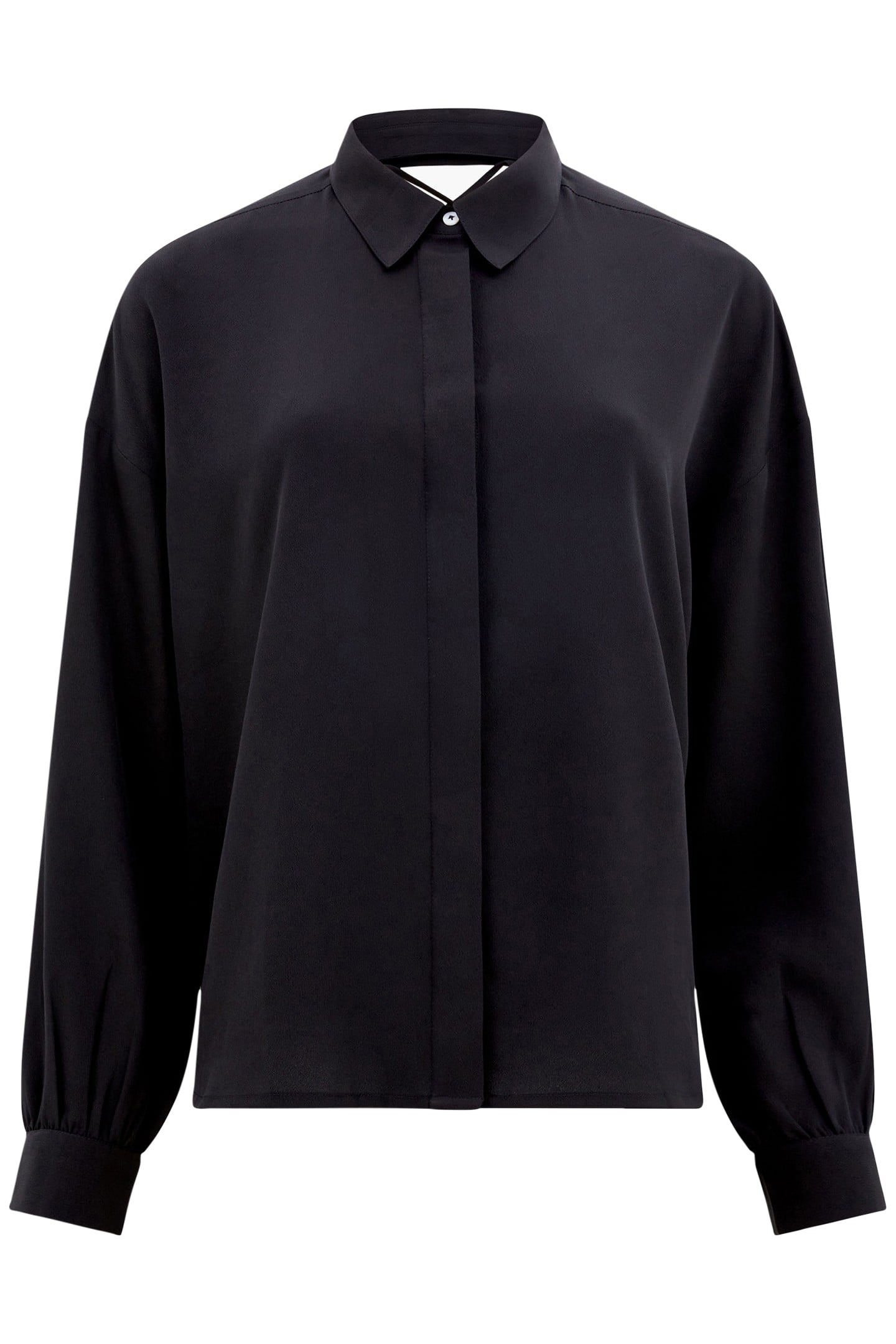 CAPRIANA CREPE TIE BACK SHIRT BLACKOUT 3