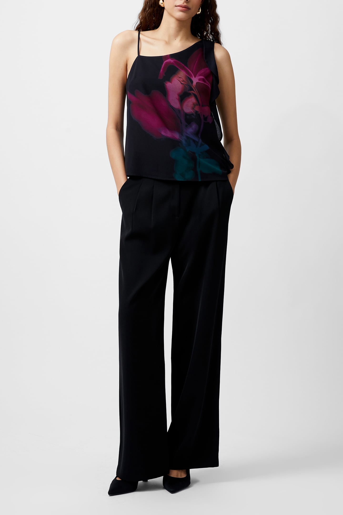 EDEN GGT FRILLY CAMI TOP BLACKOUT MULTI 2