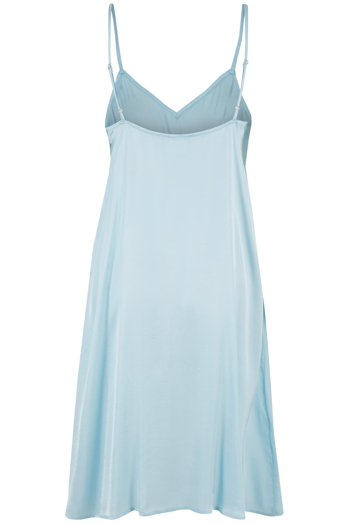 LADIES VISCOSE SATIN SLIP DRESS OCEANBLUE 2