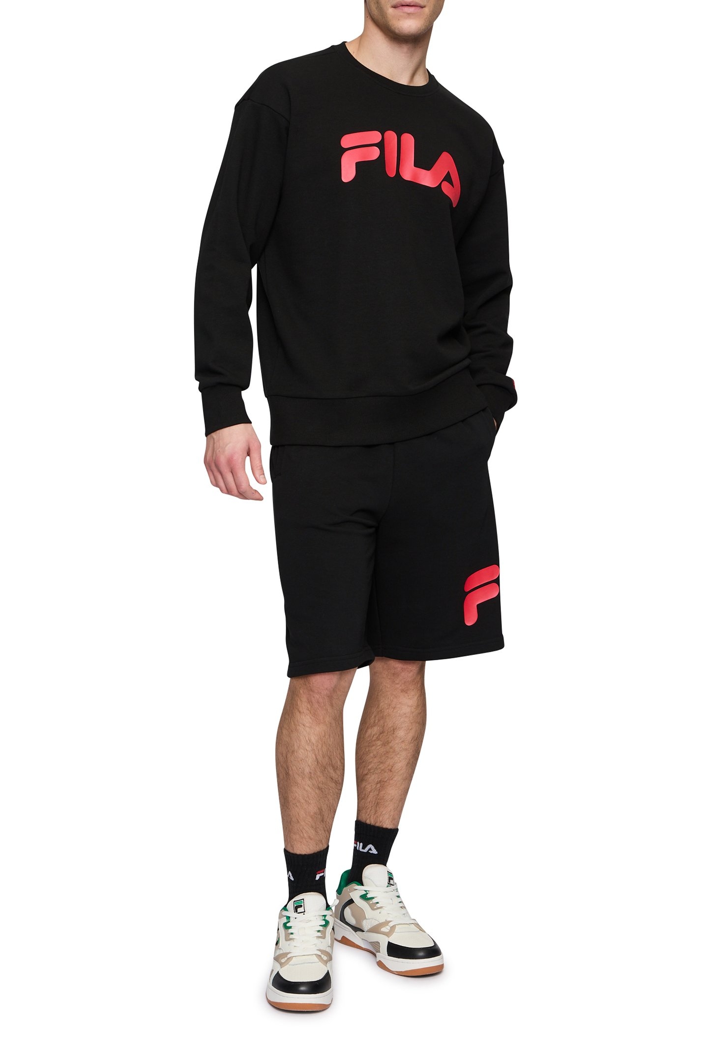 LUSIGNY LOOSE CREW BLACK-TRUE RED 3