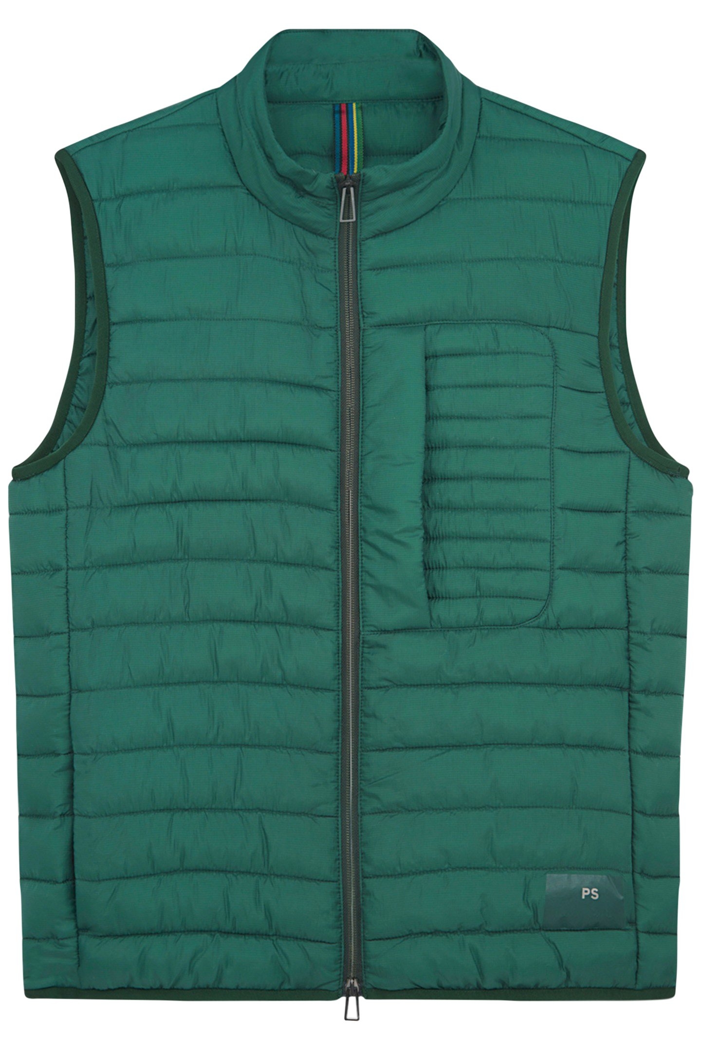 MENS FIBRE DOWN PADDED GILET BOTTLE GREEN 1