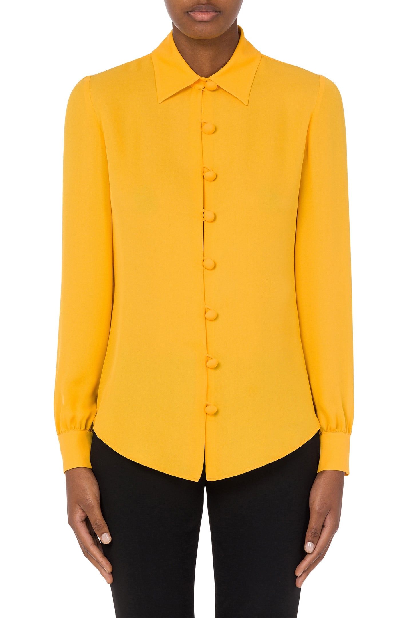 SILK CHARMEUSE SHIRT 60'S YELLOW 1