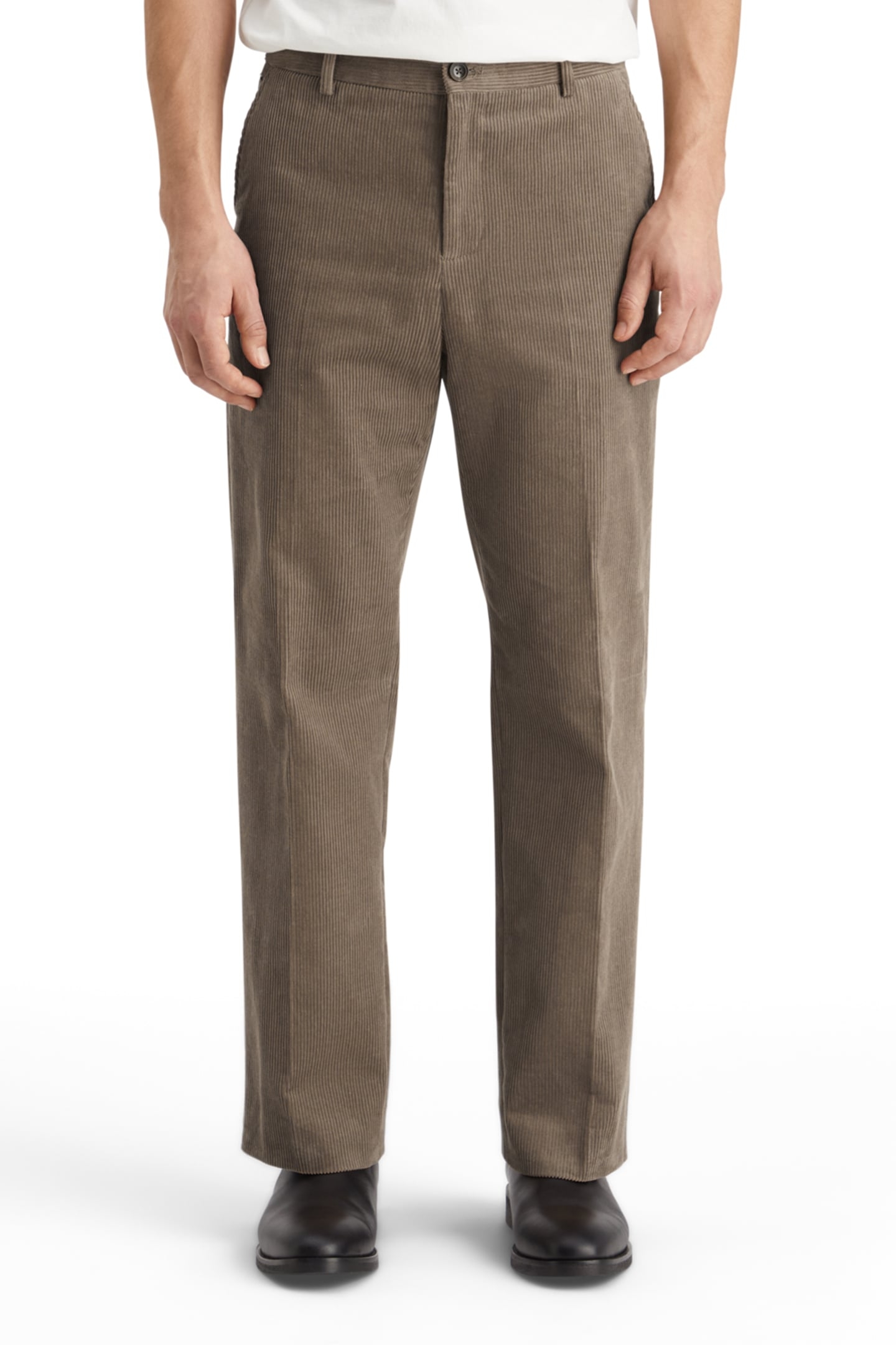 STRAIGHT FIT COTTON CORDUROY CHINO CAPPUCHINO 1