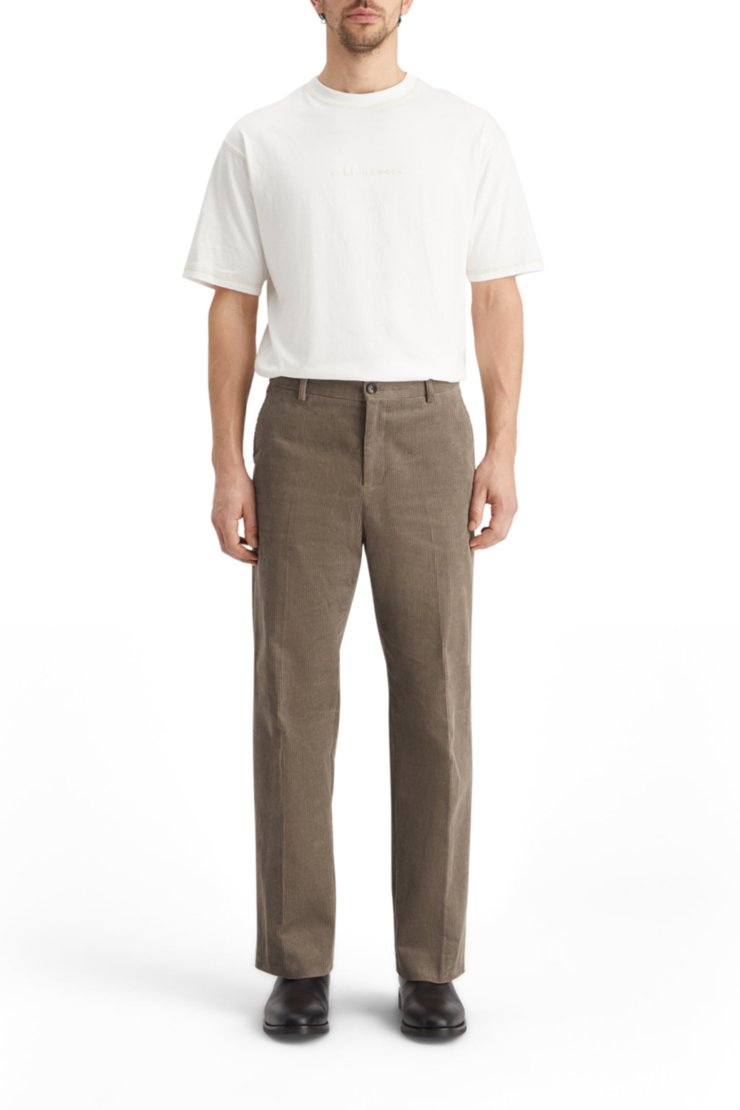 STRAIGHT FIT COTTON CORDUROY CHINO CAPPUCHINO 3
