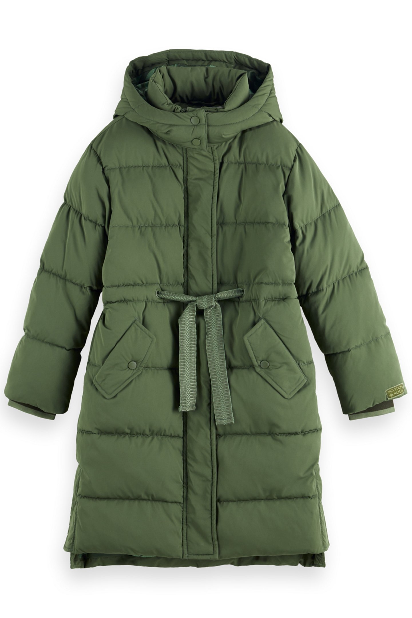 GIRL LONG PUFFER JACKET PINE GREEN 1
