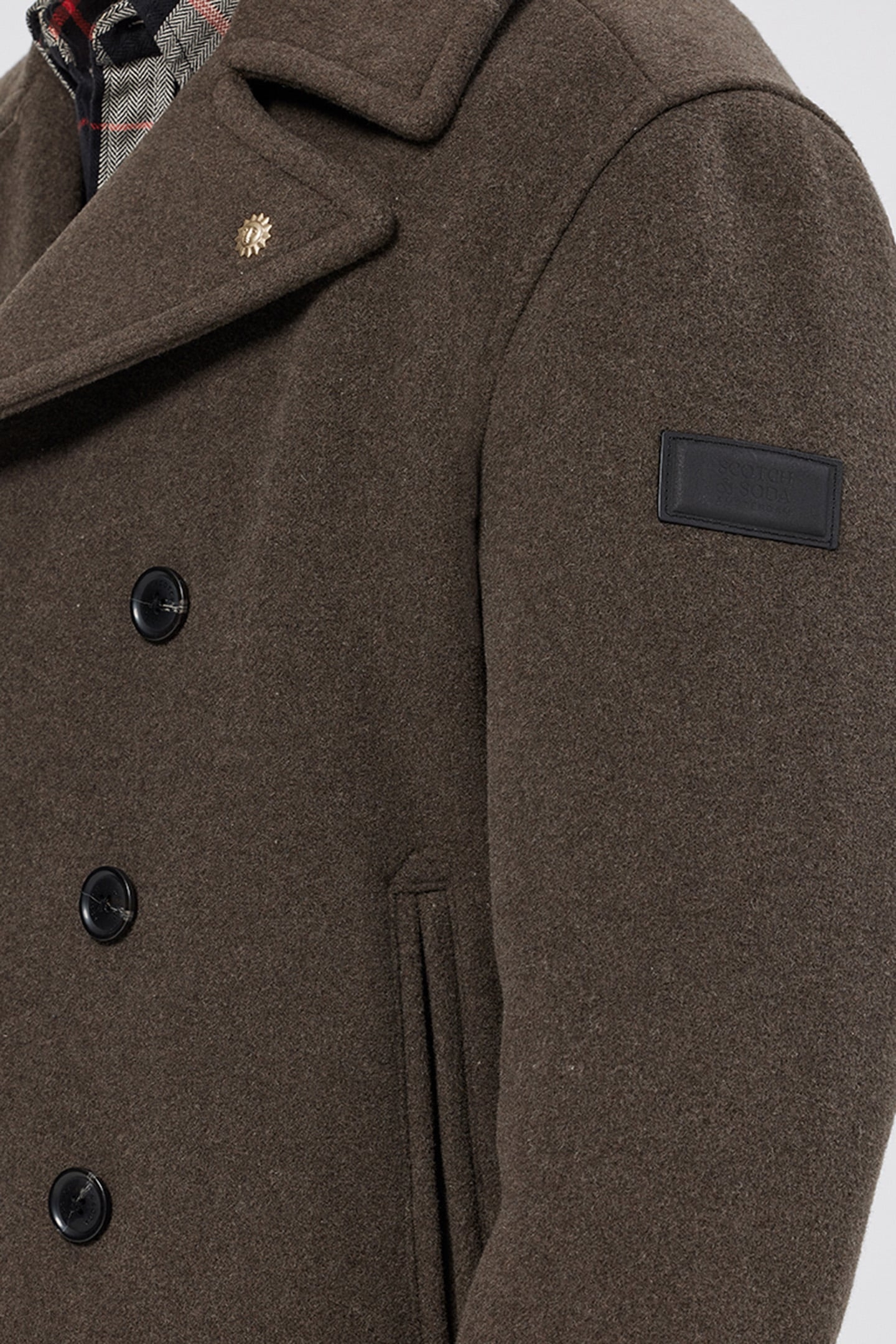 WOOL BLEND PEACOAT COFFEE 8