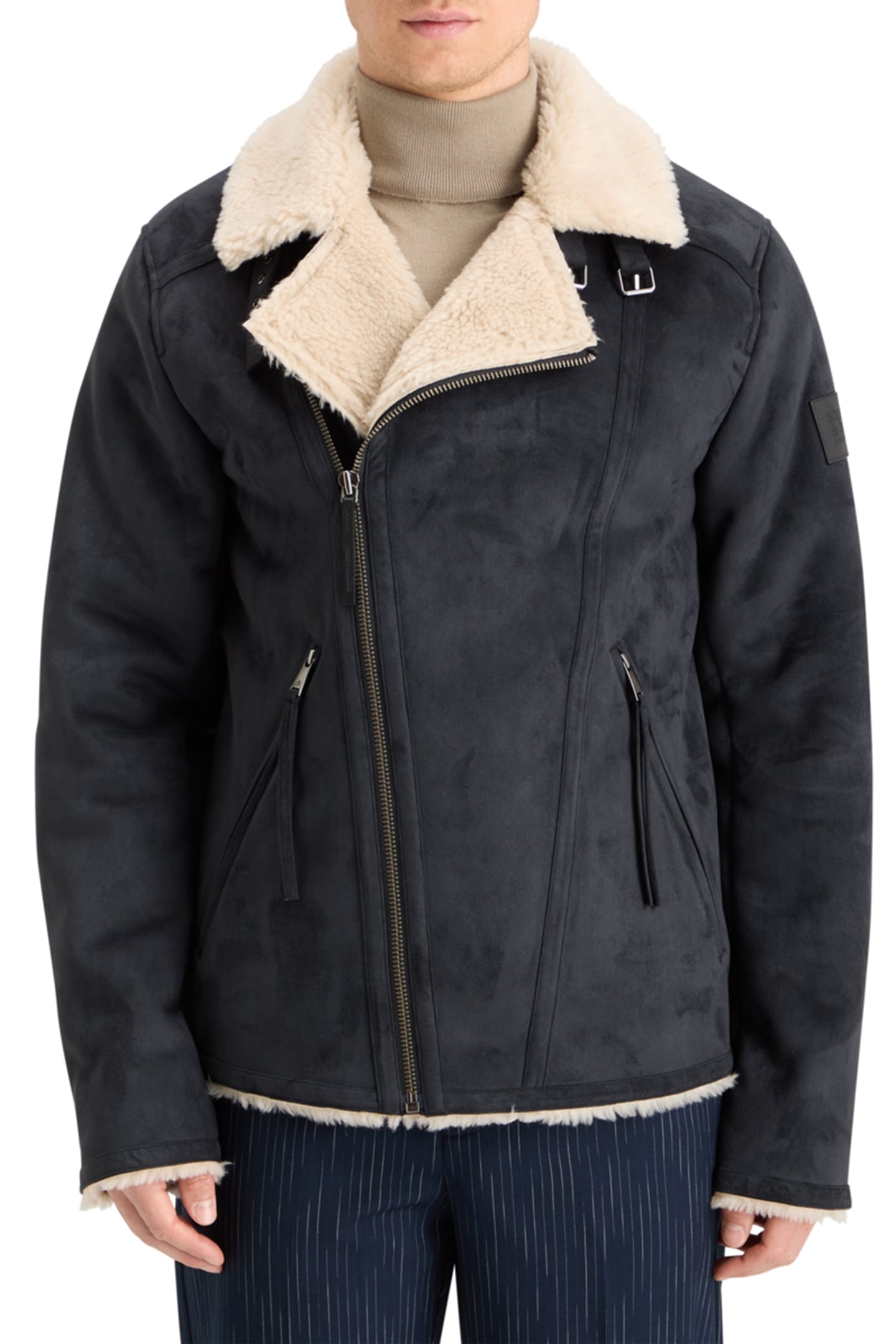 FAUX SHEERLING JACKET BLACK 1