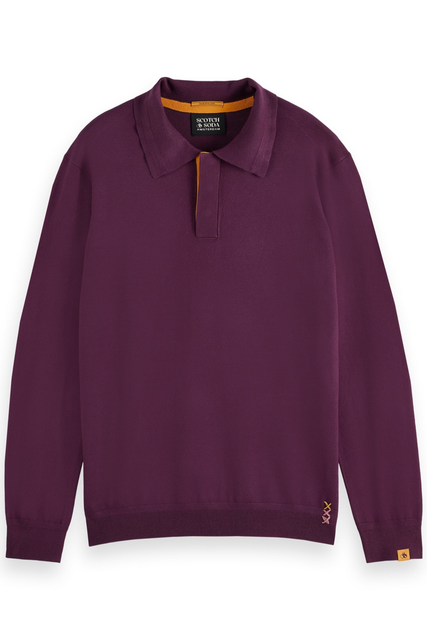 KNITTED POLO LONG SLEEVE BERRY 4