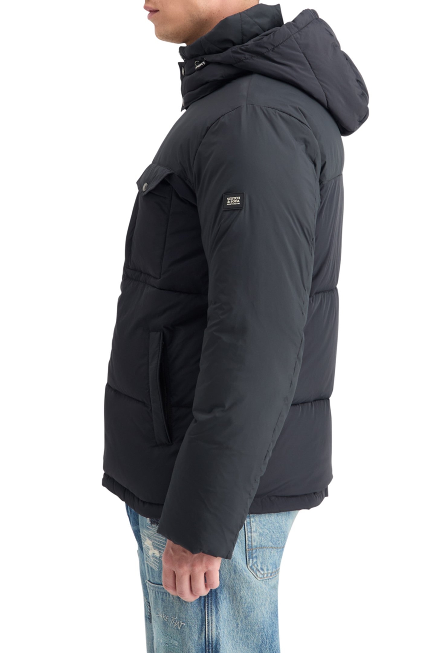 HOODED PUFFER JACKET BLACK 6