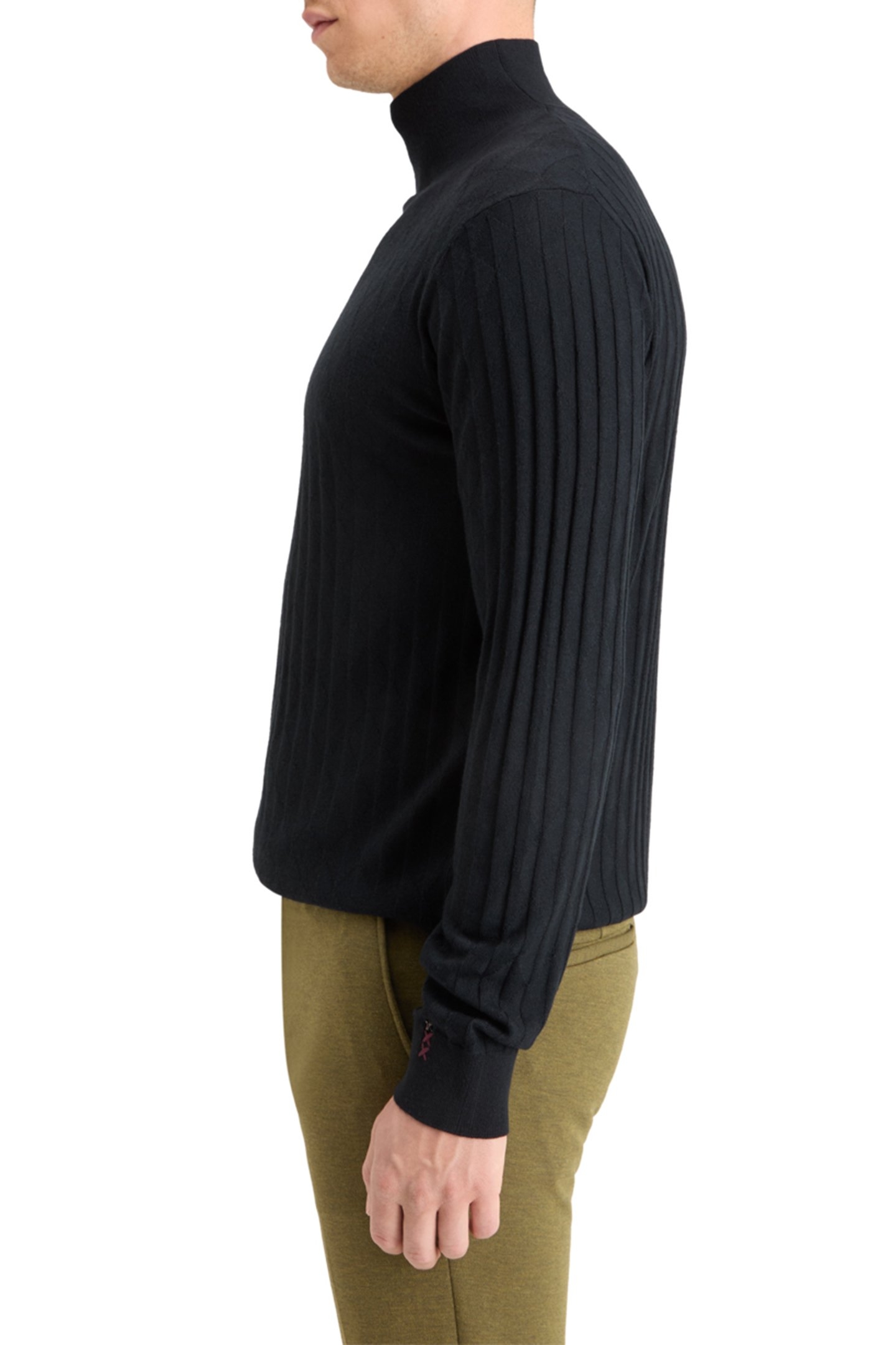 TURTLE NECK REGULAR FIT RELIEF STITCH SWEATER BLACK 6