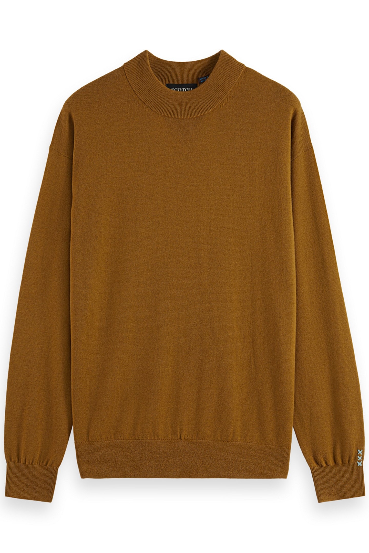 ESSENTIAL DROPPED SHOULDER MOCK NECK SWEATER GOLDEN RUST 4