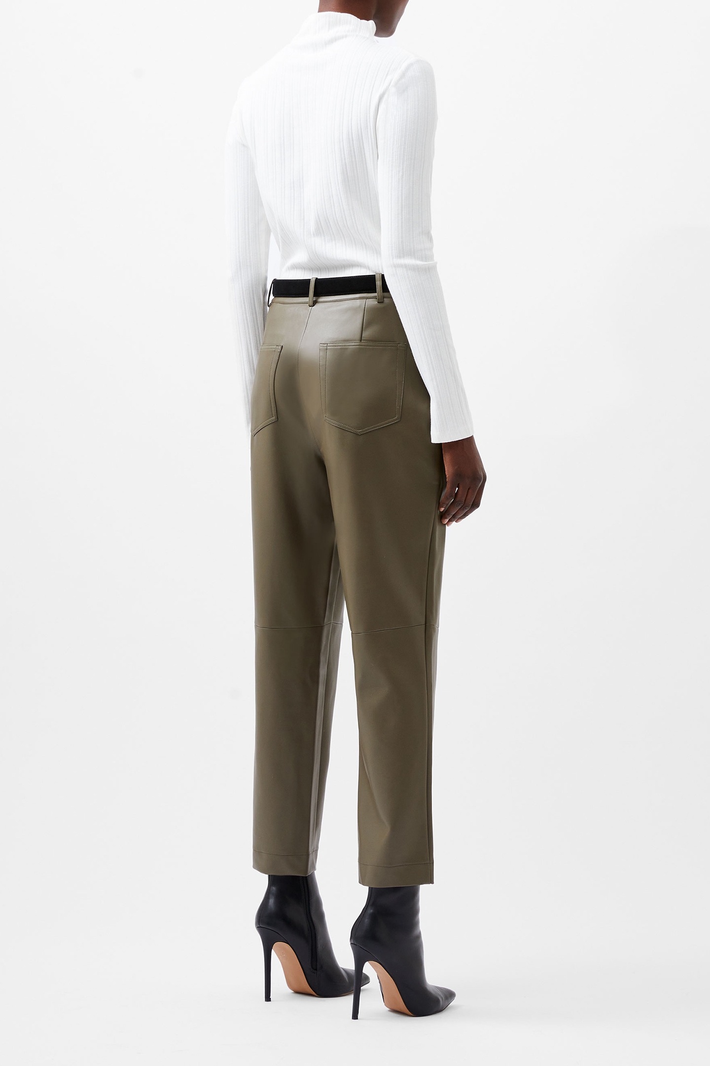 CROLENDA PU TROUSERS TARMAC KHAKI 3
