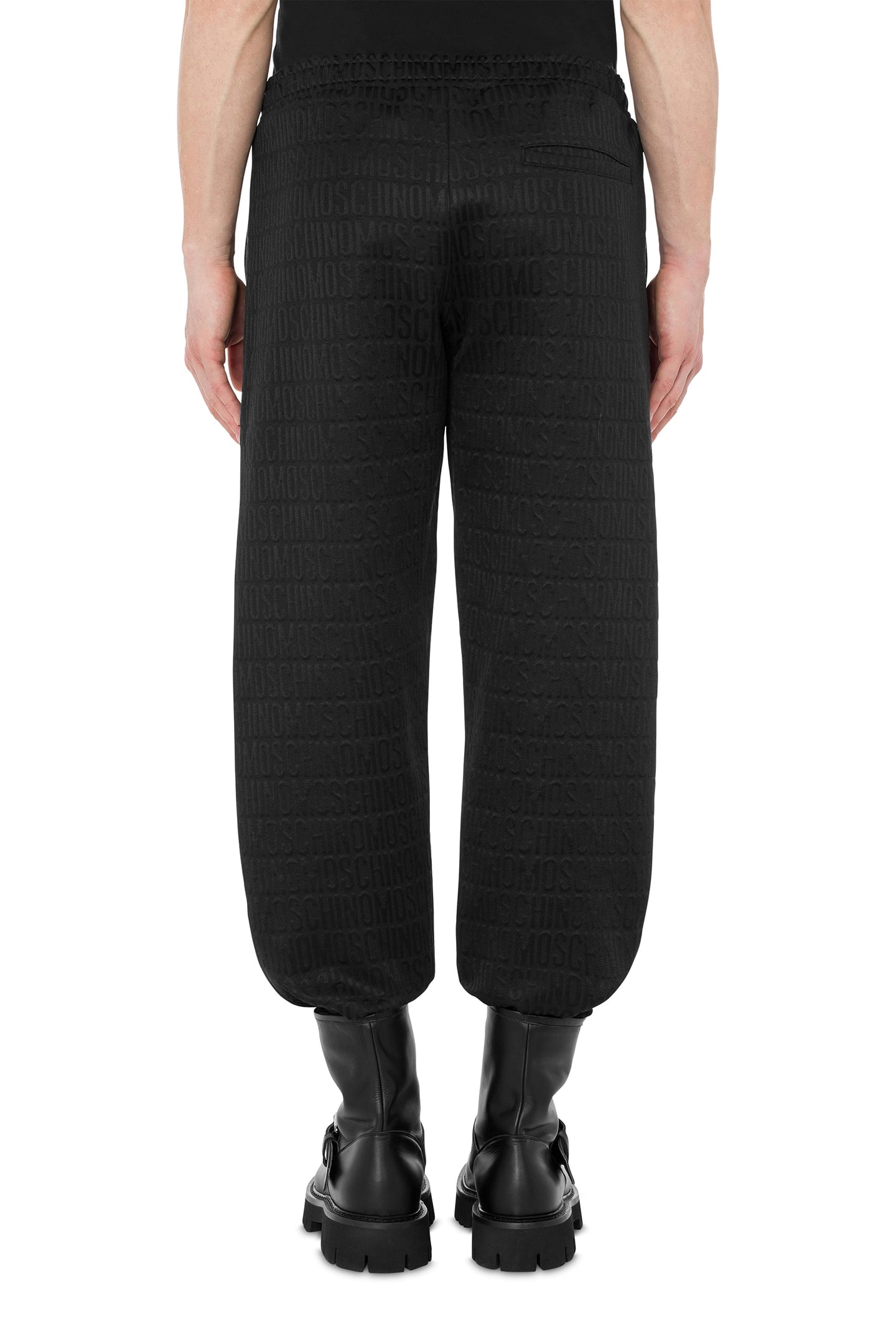 ALLOVER LOGO JACQUARD FLEECE JOGGERS BLACK 2