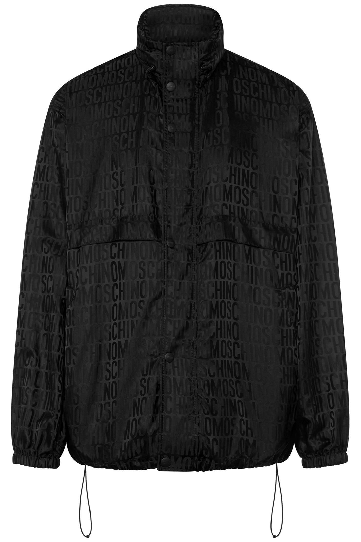 WINDBREAKER IN NYLON JACQUARD ALLOVER LOGO BLACK 3