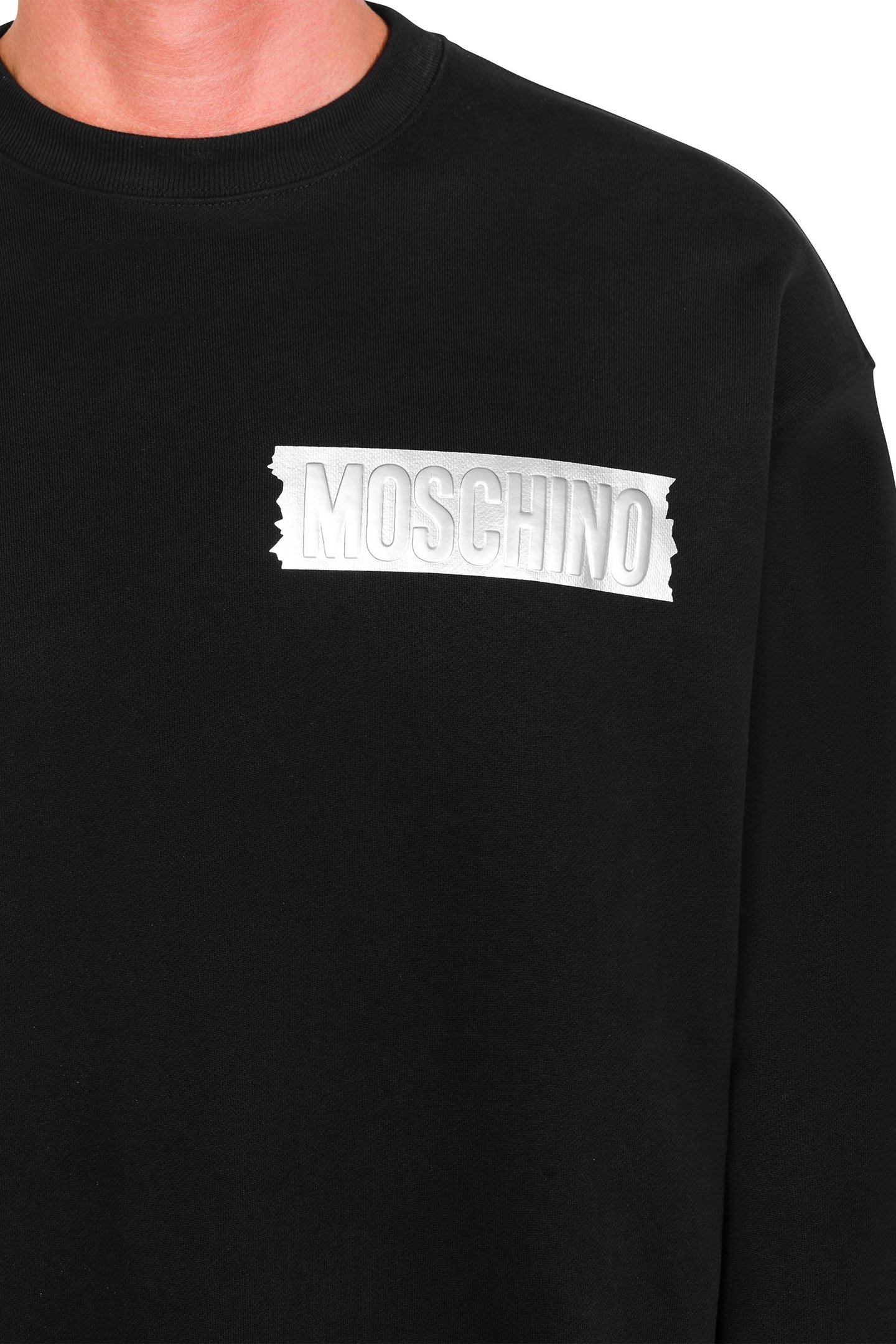 SILVER LOGO ORGANIC COTTON SWEATSHIRT BLACK 4