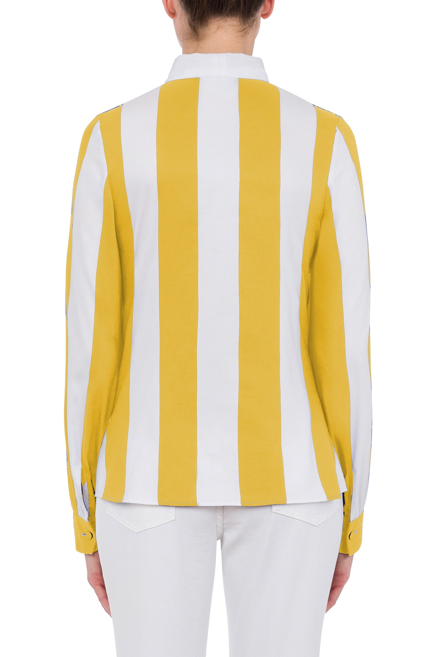 STRIPED SHIRT IN COTTON AND SILK BARRÈ YELLOW 2