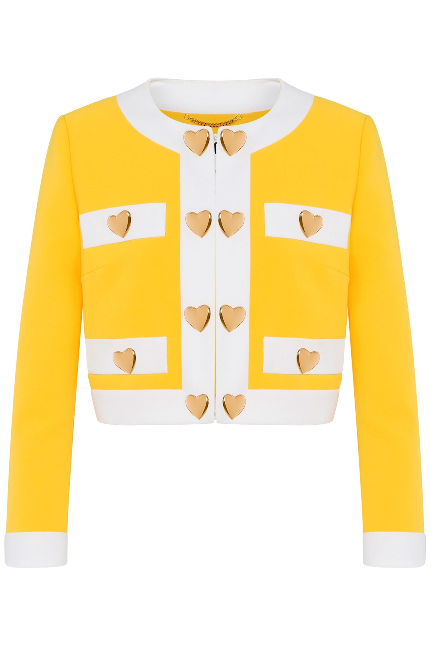 HEART BUTTONS CRÊPE JACKET YELLOW 3