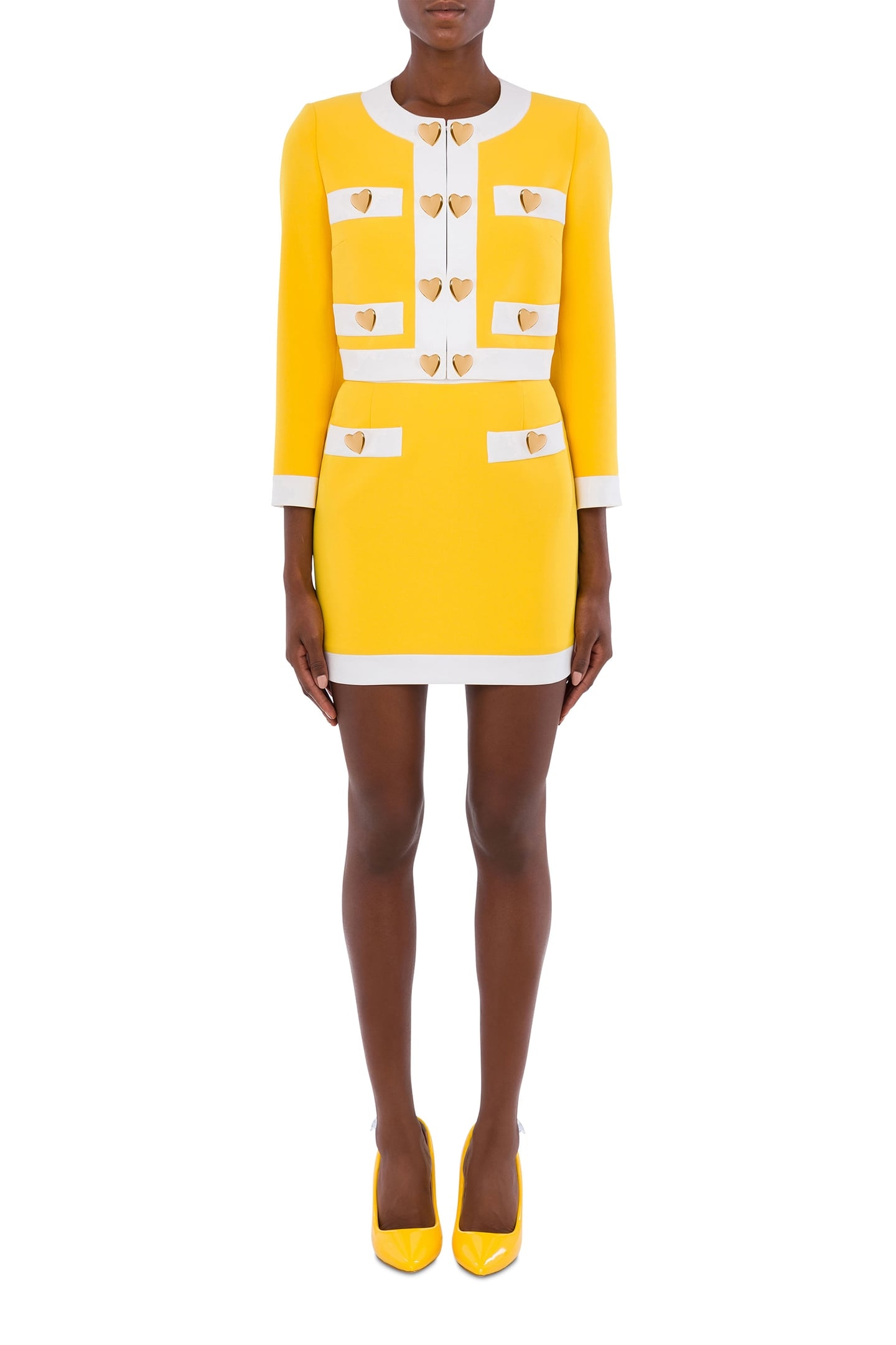 HEART BUTTONS CRÊPE JACKET YELLOW 1