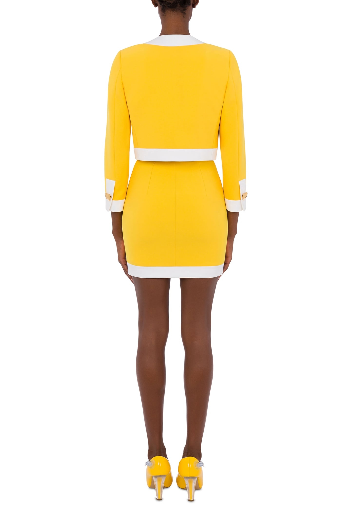 HEART BUTTONS CRÊPE JACKET YELLOW 2