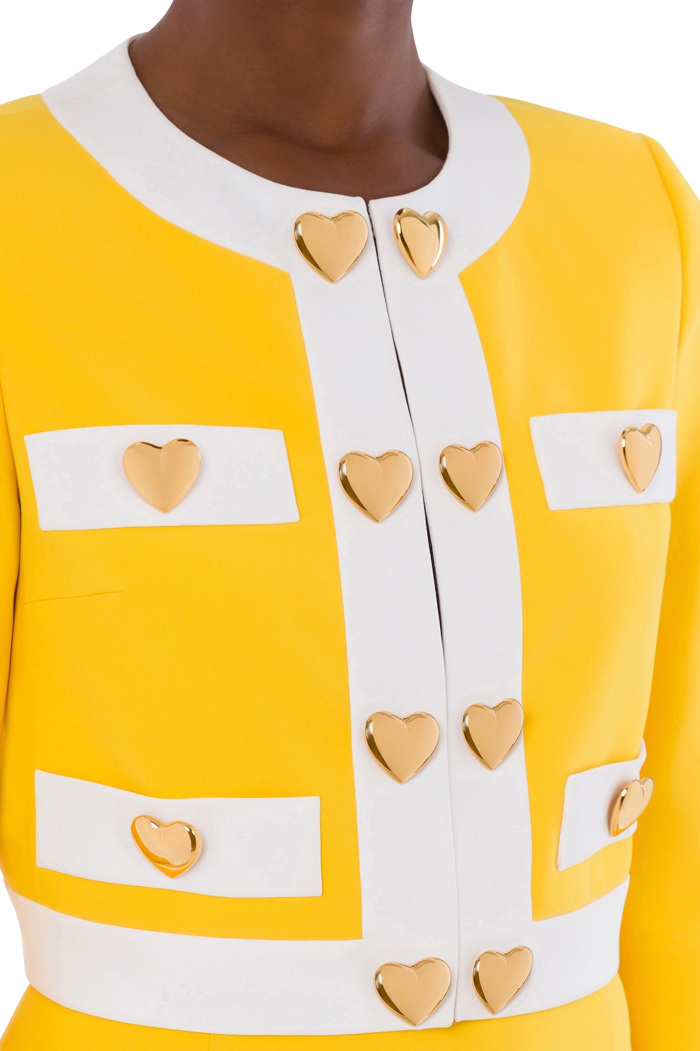 HEART BUTTONS CRÊPE JACKET YELLOW 4