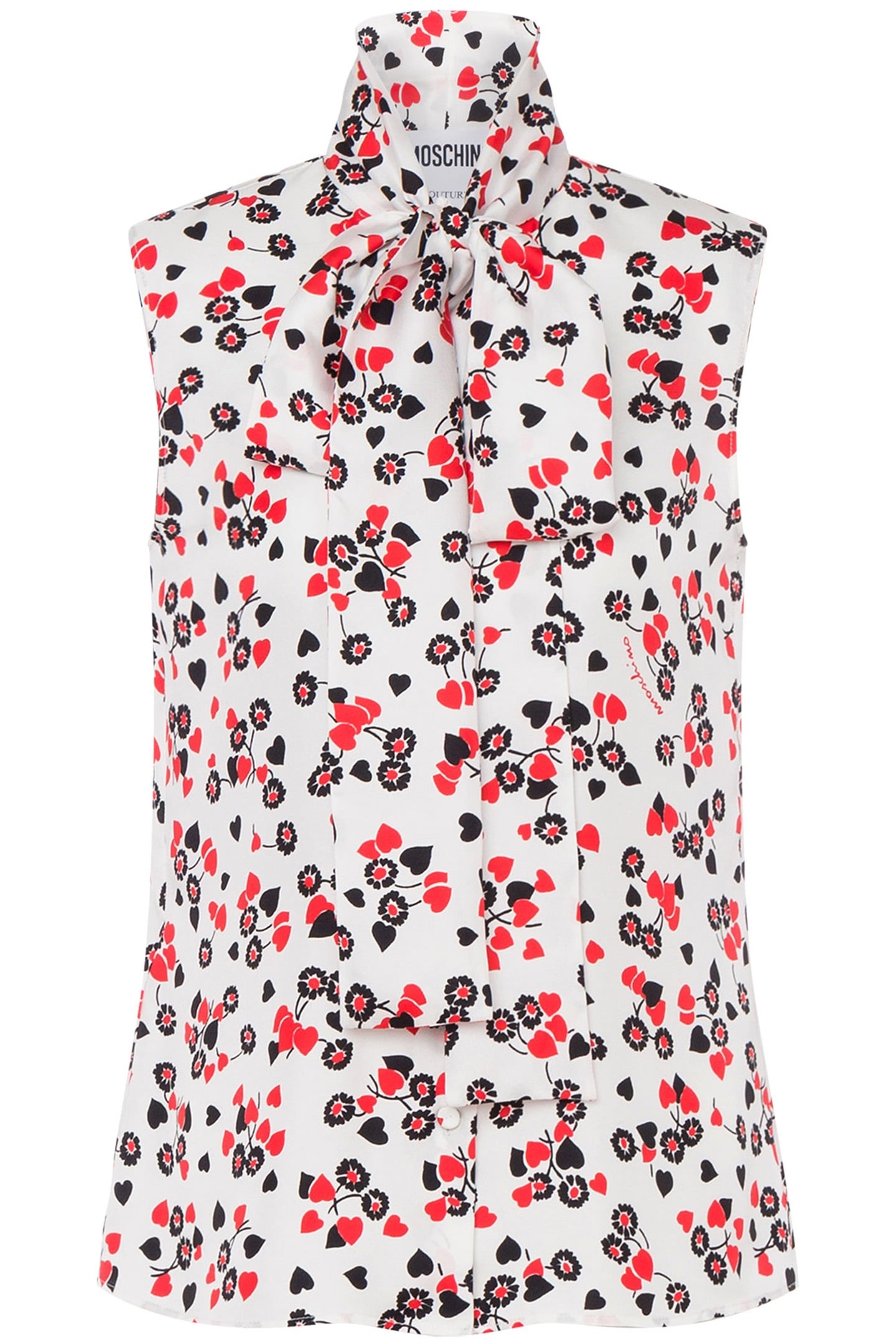 HEARTS & FLOWERS SILK TWILL TOP WHITE 3