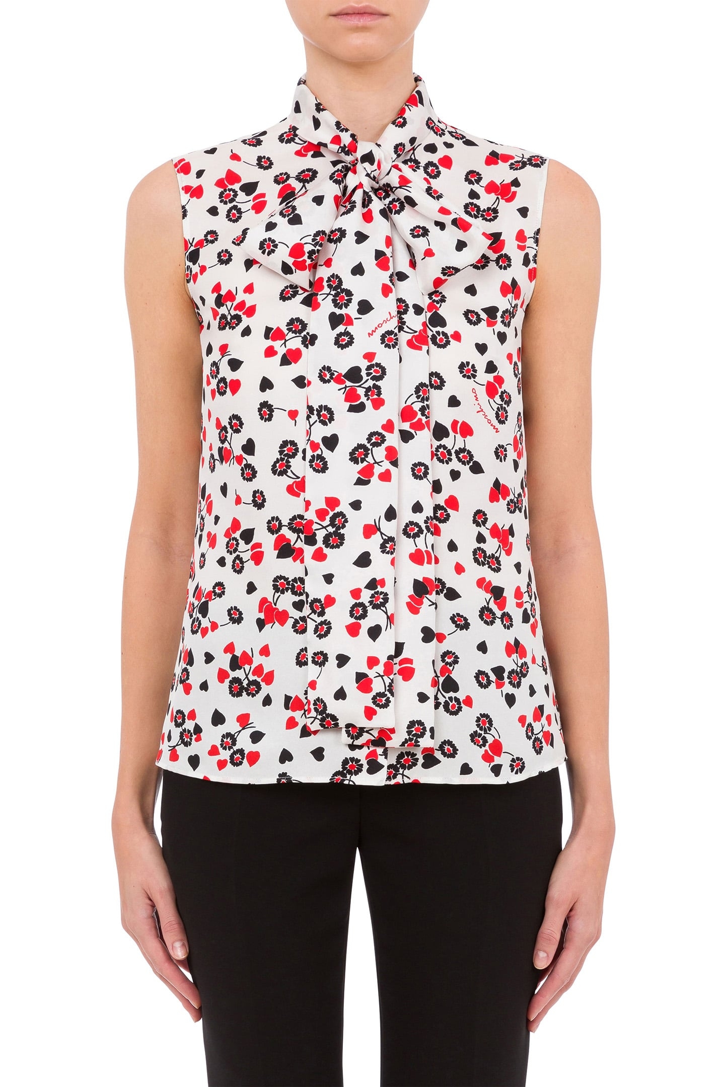 HEARTS & FLOWERS SILK TWILL TOP WHITE 1