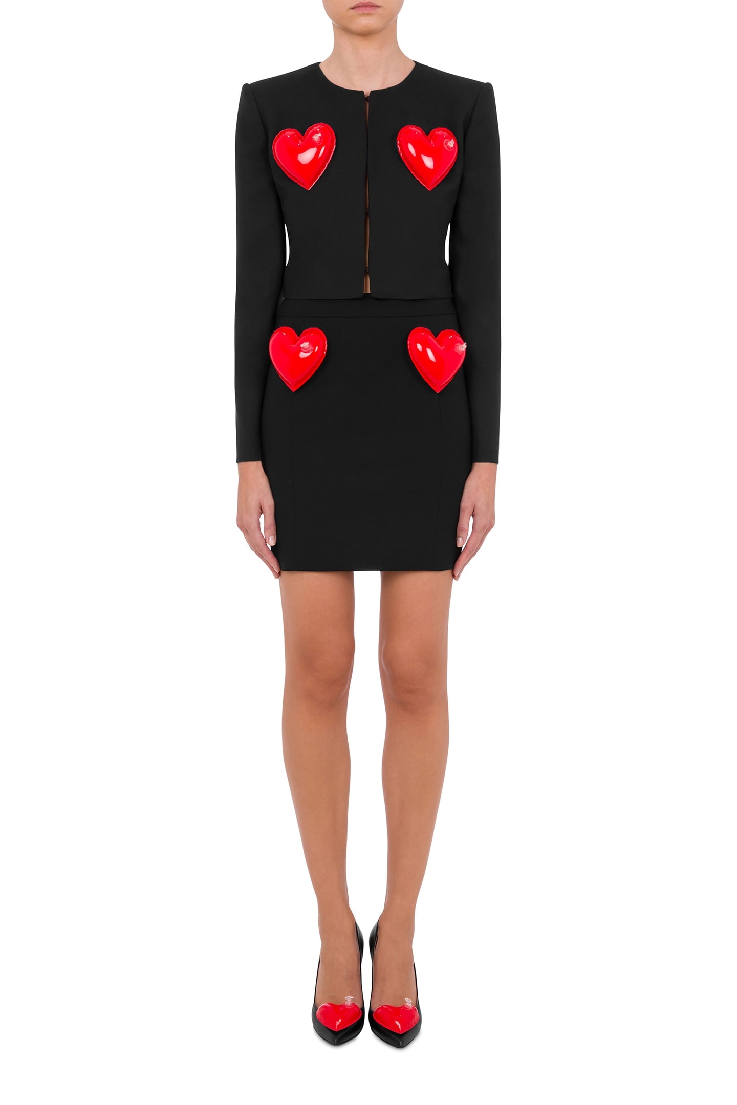 INFLATABLE HEARTS STRETCH GABARDINE JACKET BLACK 1
