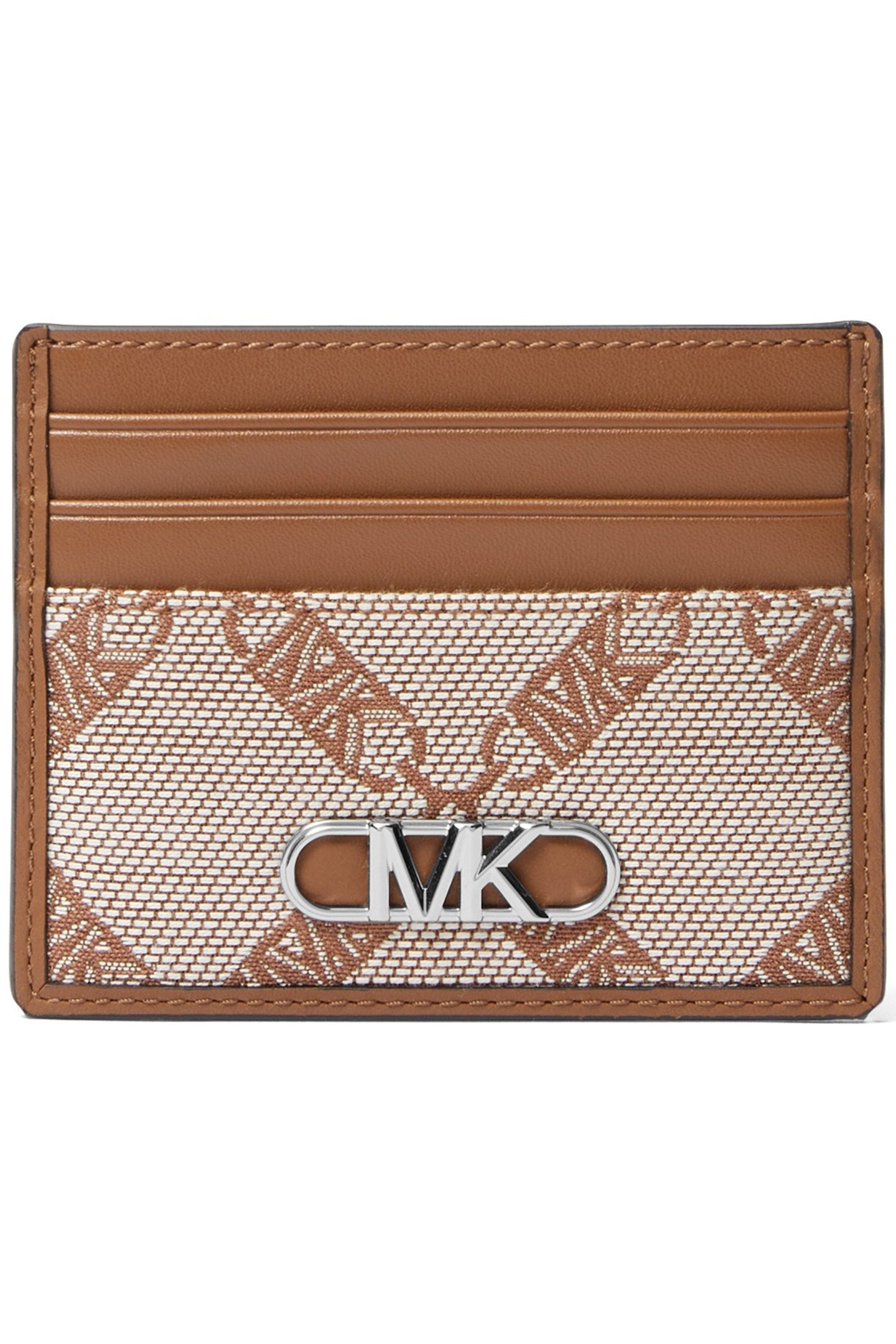 CARD HOLDER IN BROWN SIGNATURE LOGO PRINT 1