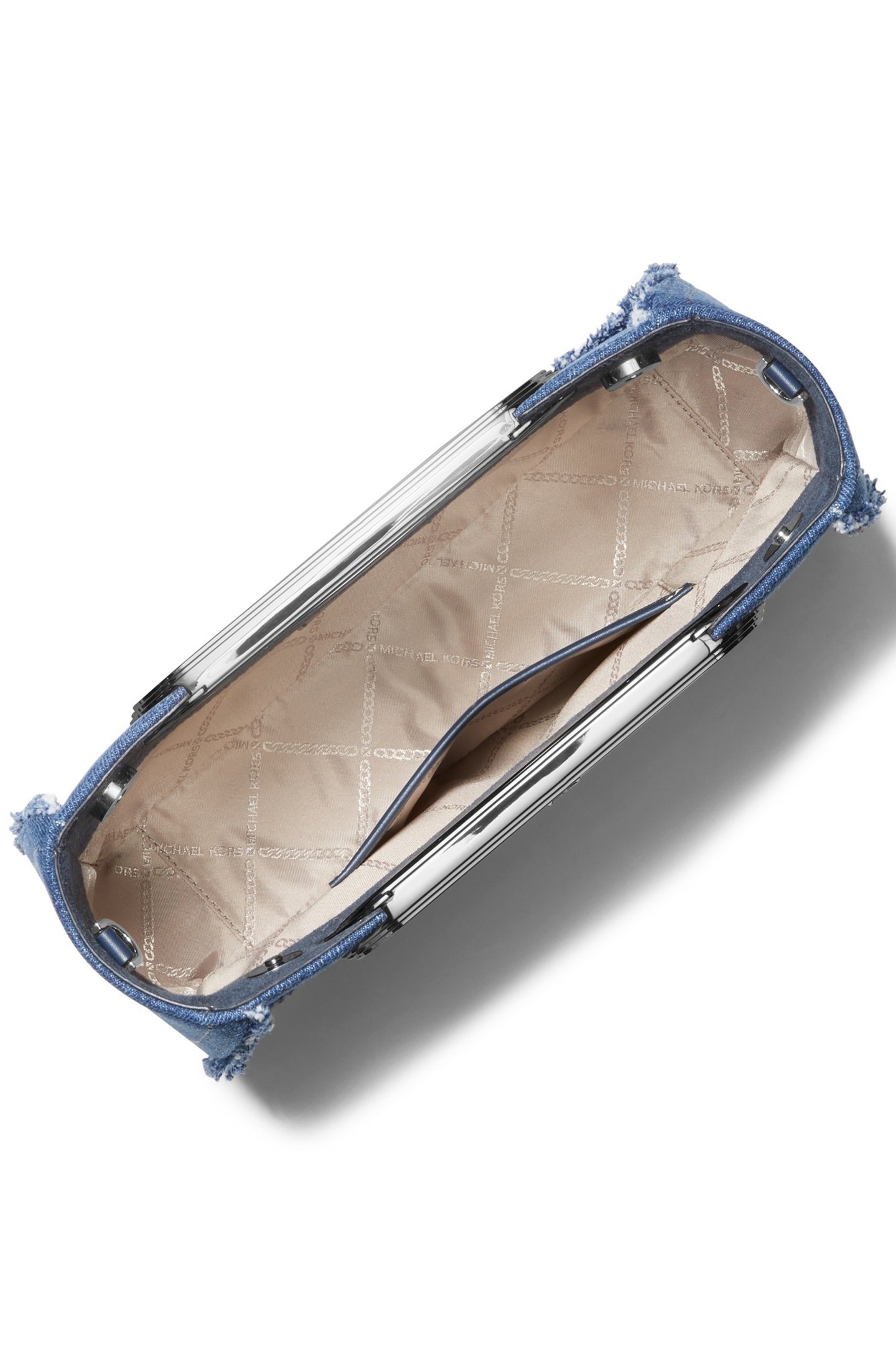 CLUTCH BAG IN DENIM WITH FRAYED DETAIL 3