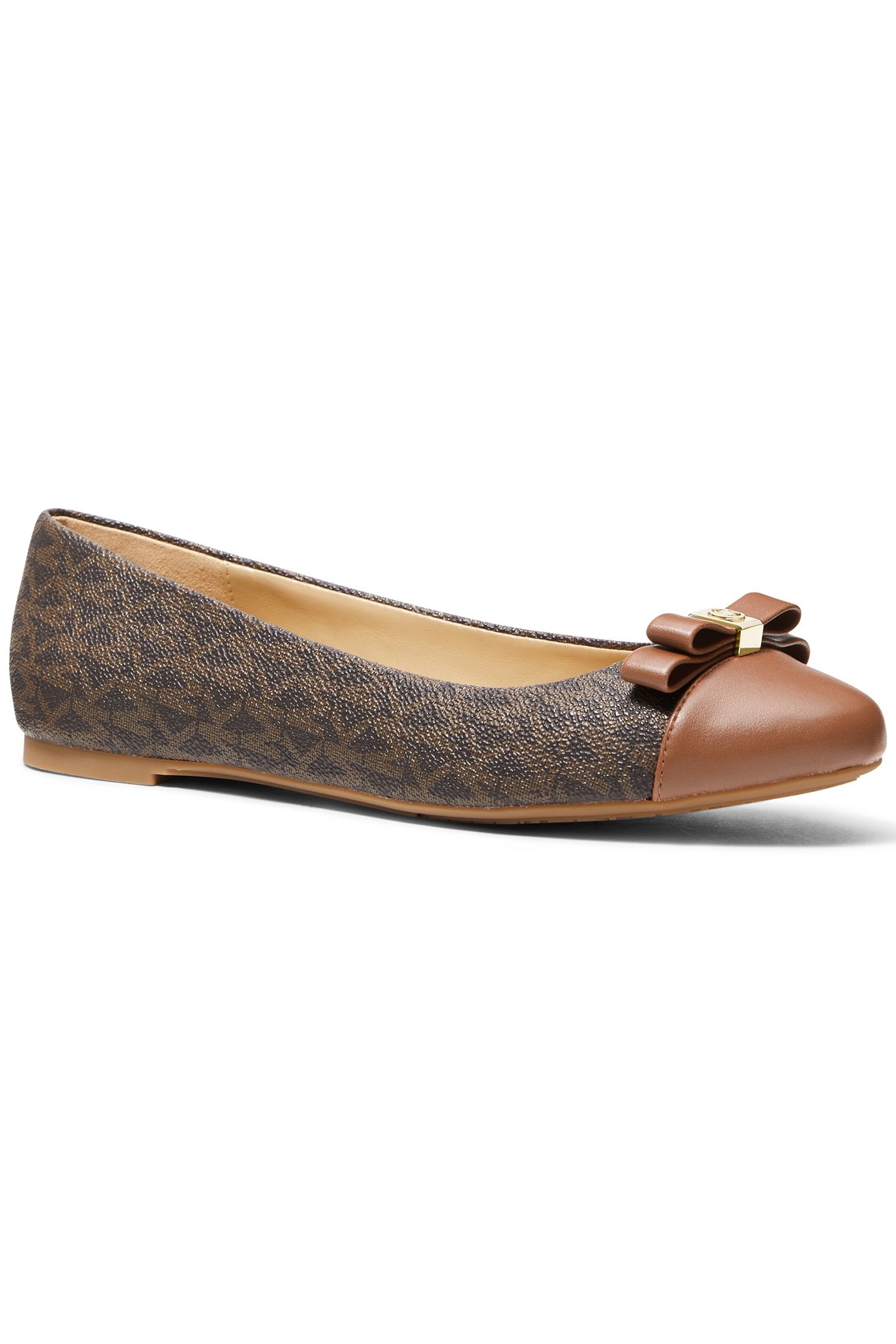 ANDREA BALLET SHOE IN BROWN LOGO PRINT 2