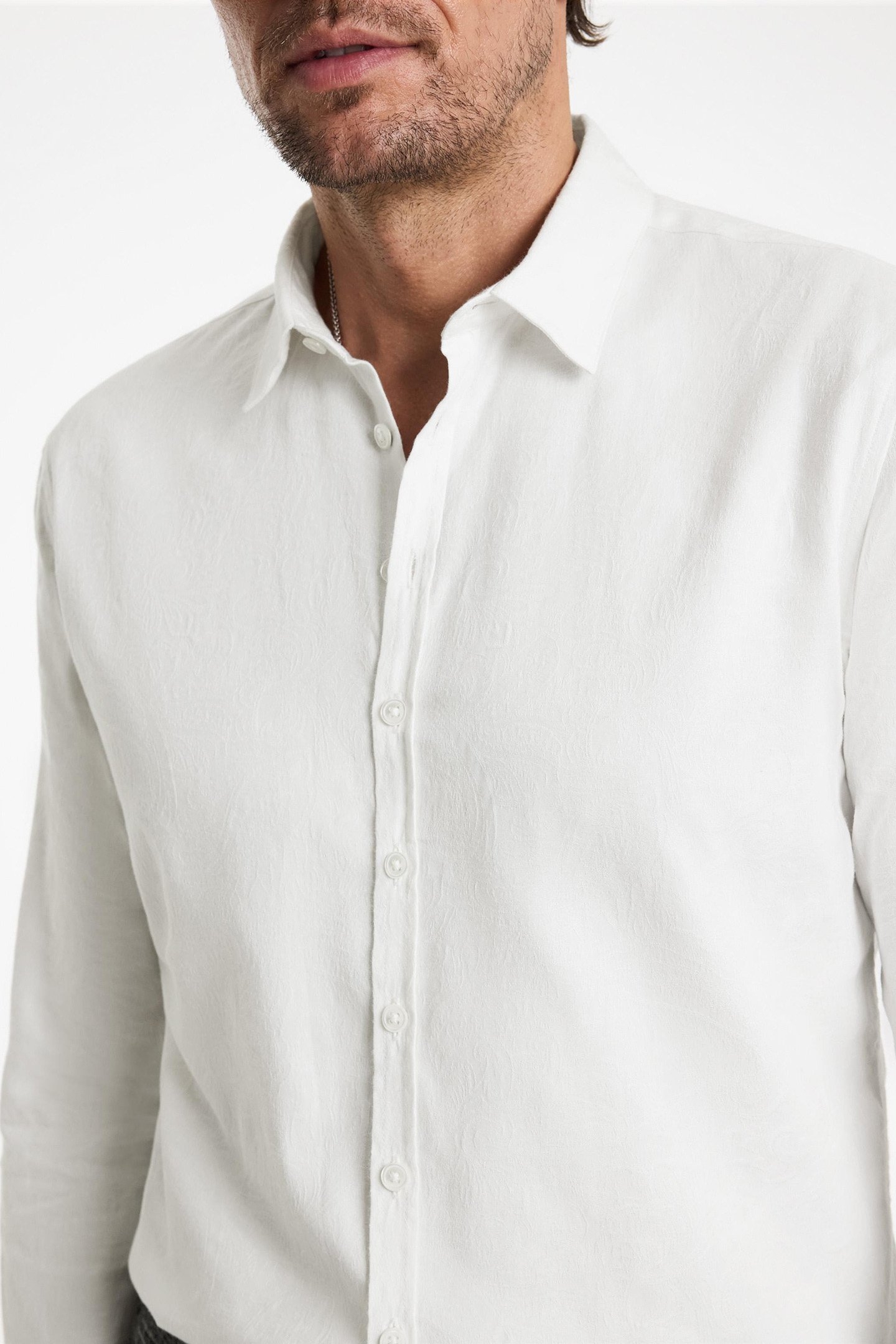 MULTI BUTTON SLIM FIT SHIRT WHITE 3