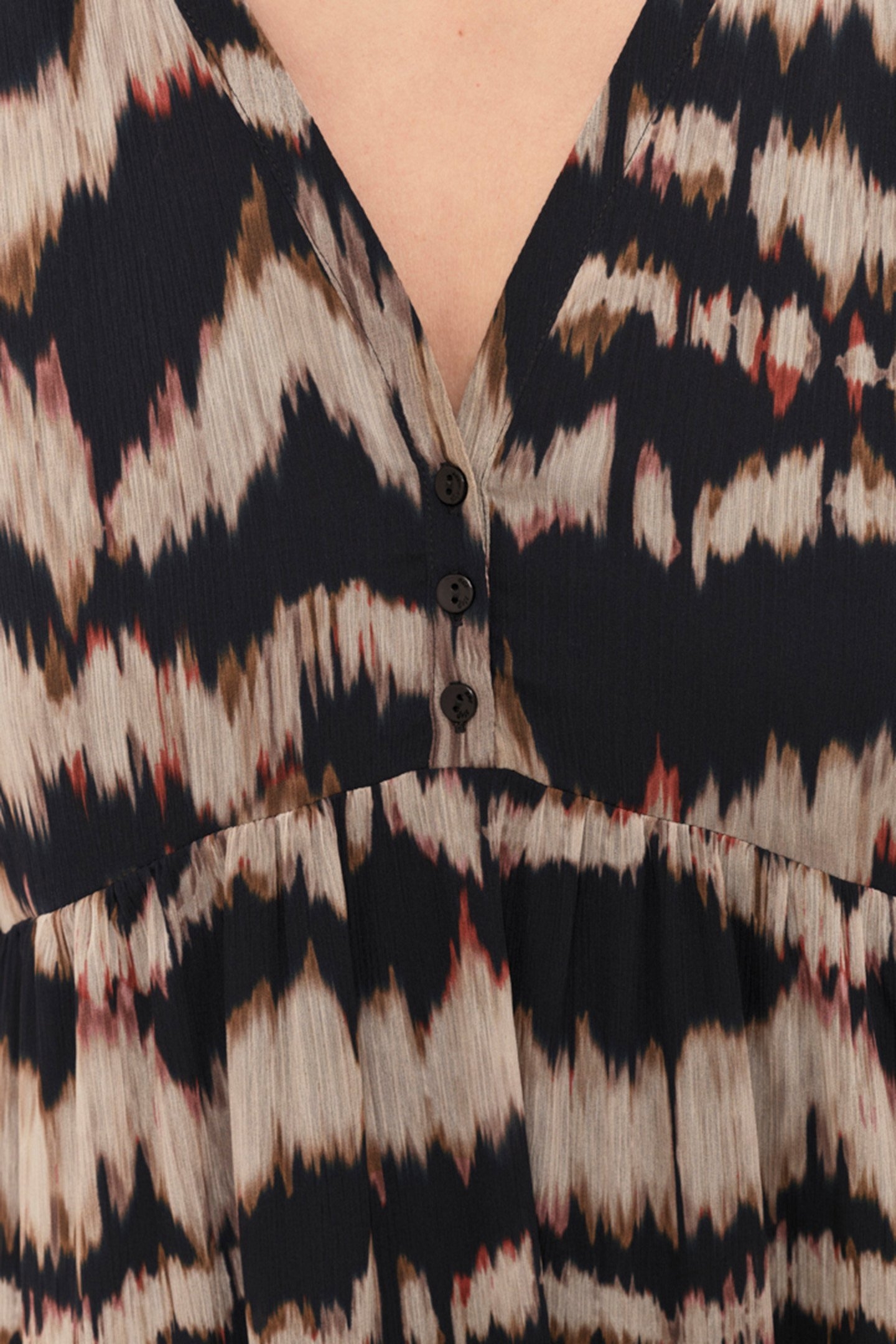 RISOTA - CHOCOLATE DRESS WITH ARTY STRIPES 5