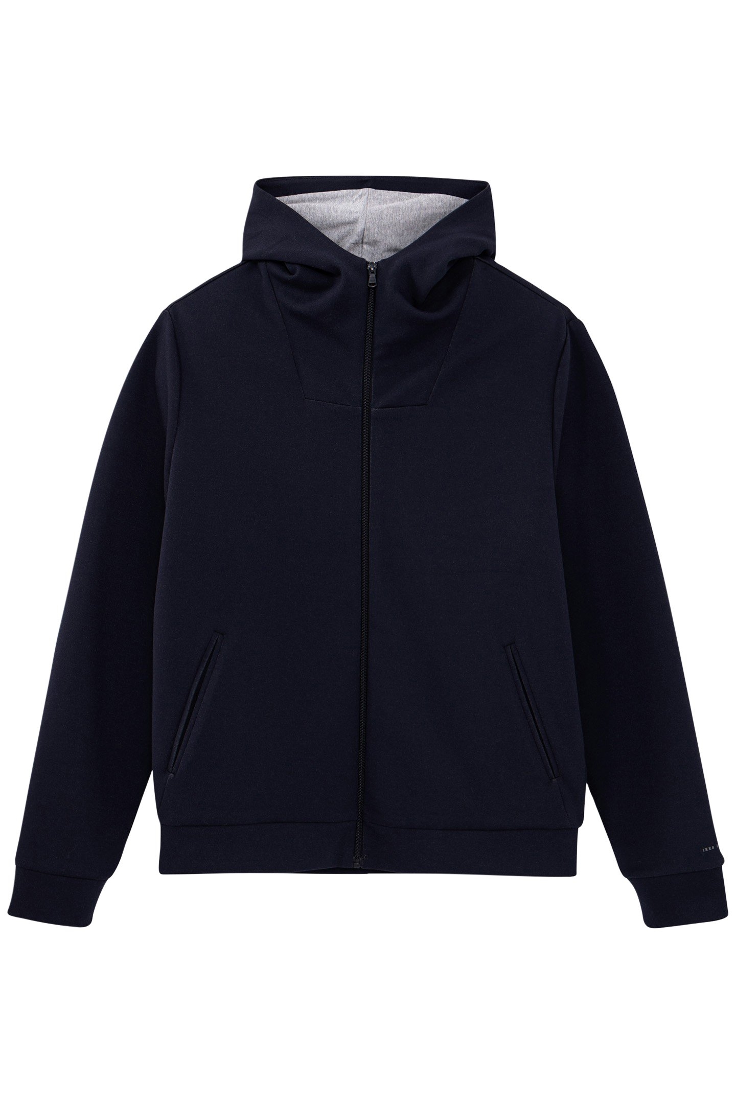 NAVY NEOPRENE ZIPPED CARDIGAN 5