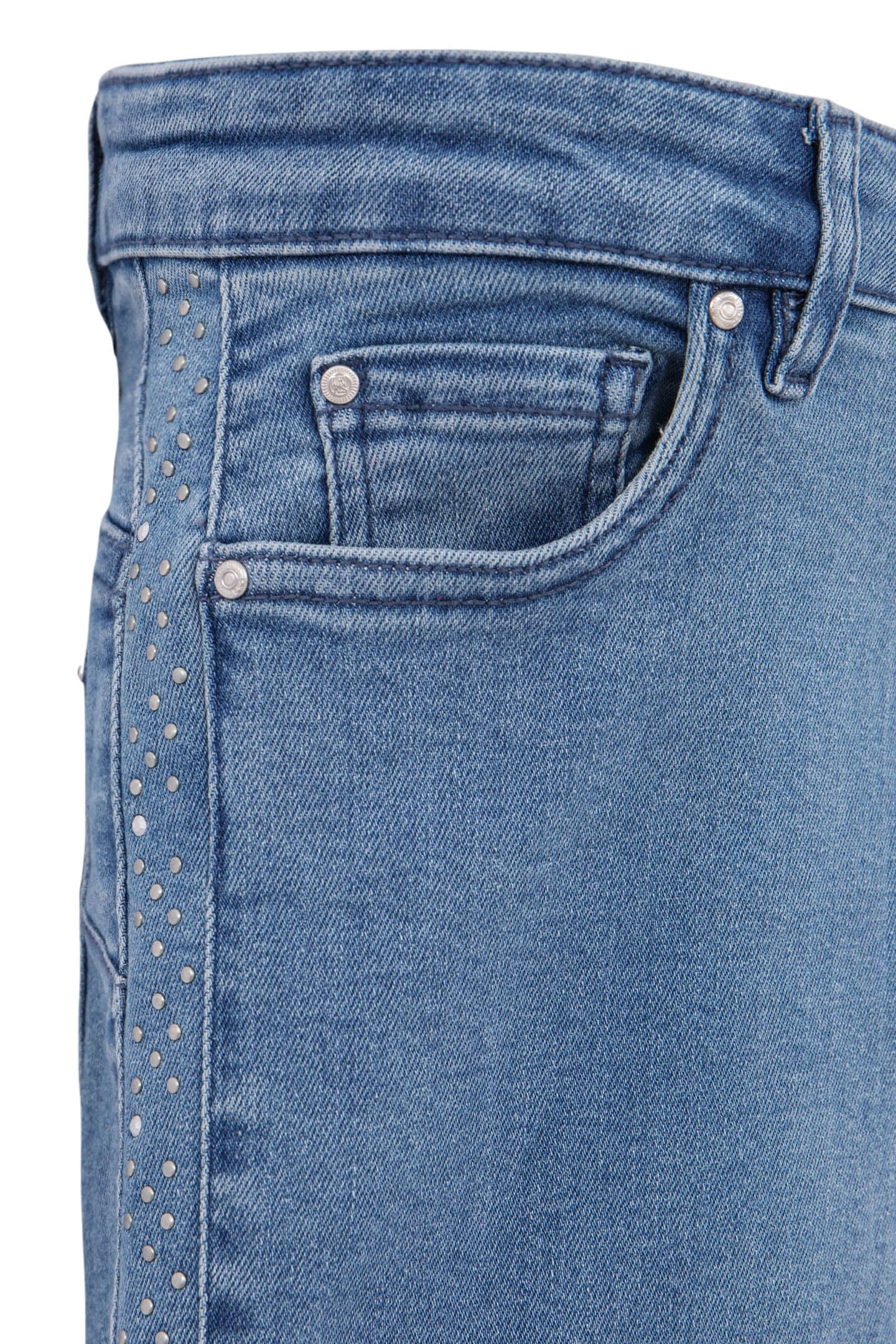 SLIM BLUE WATERLESS POWERSTRETCH STUDDED JEANS 6