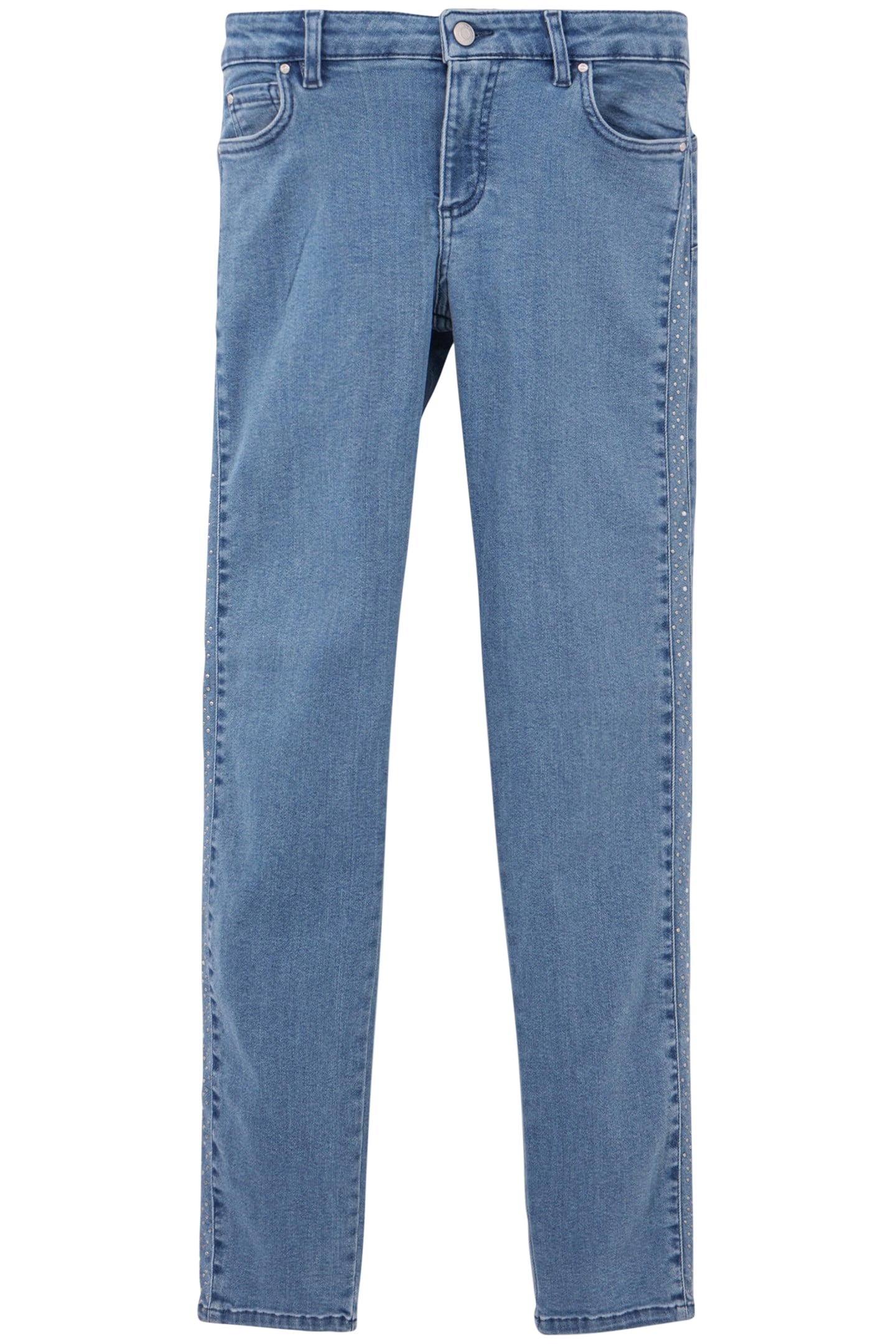 SLIM BLUE WATERLESS POWERSTRETCH STUDDED JEANS 4