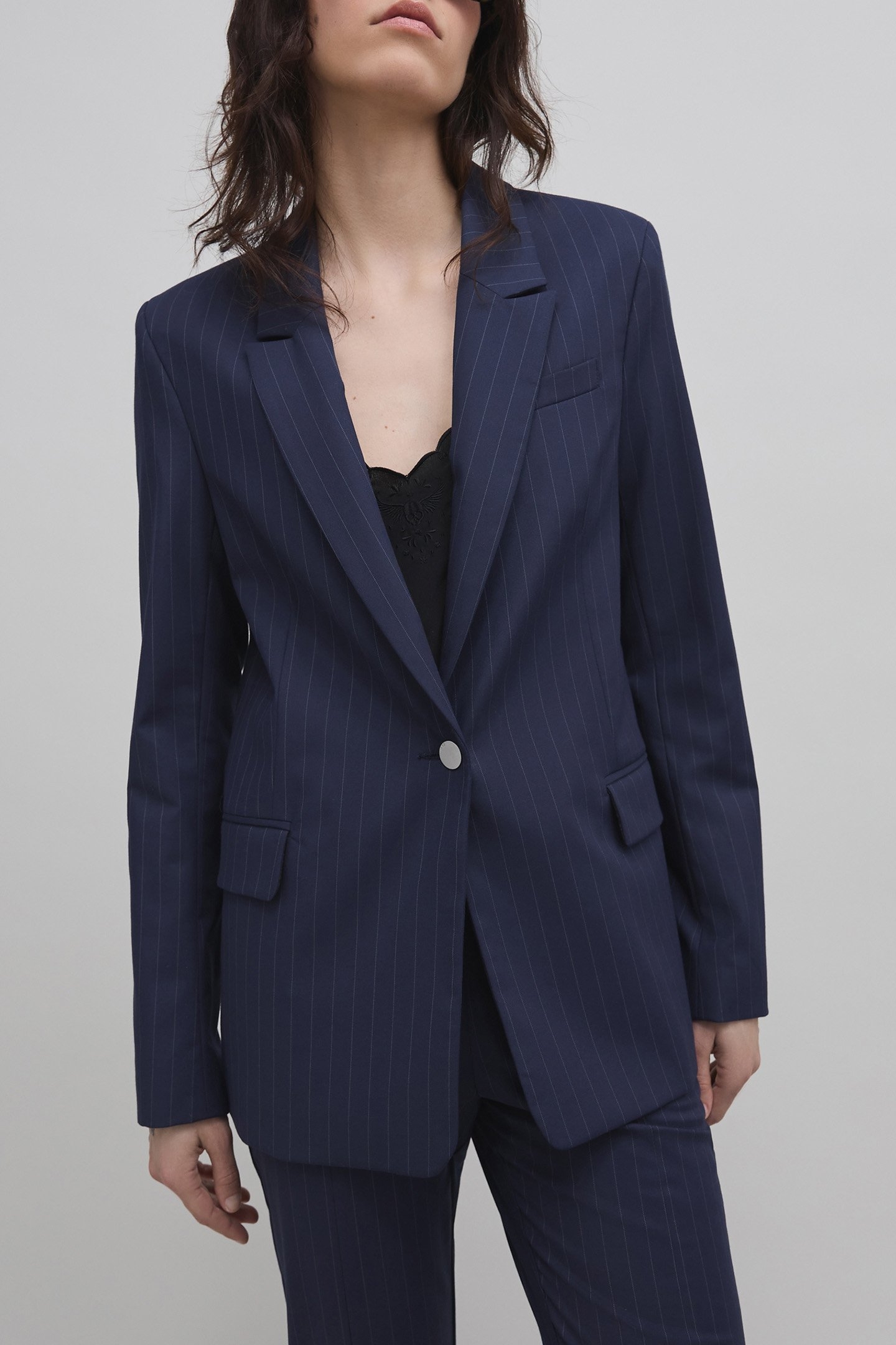 NAVY TENNIS STRIPE SUIT JACKET 1