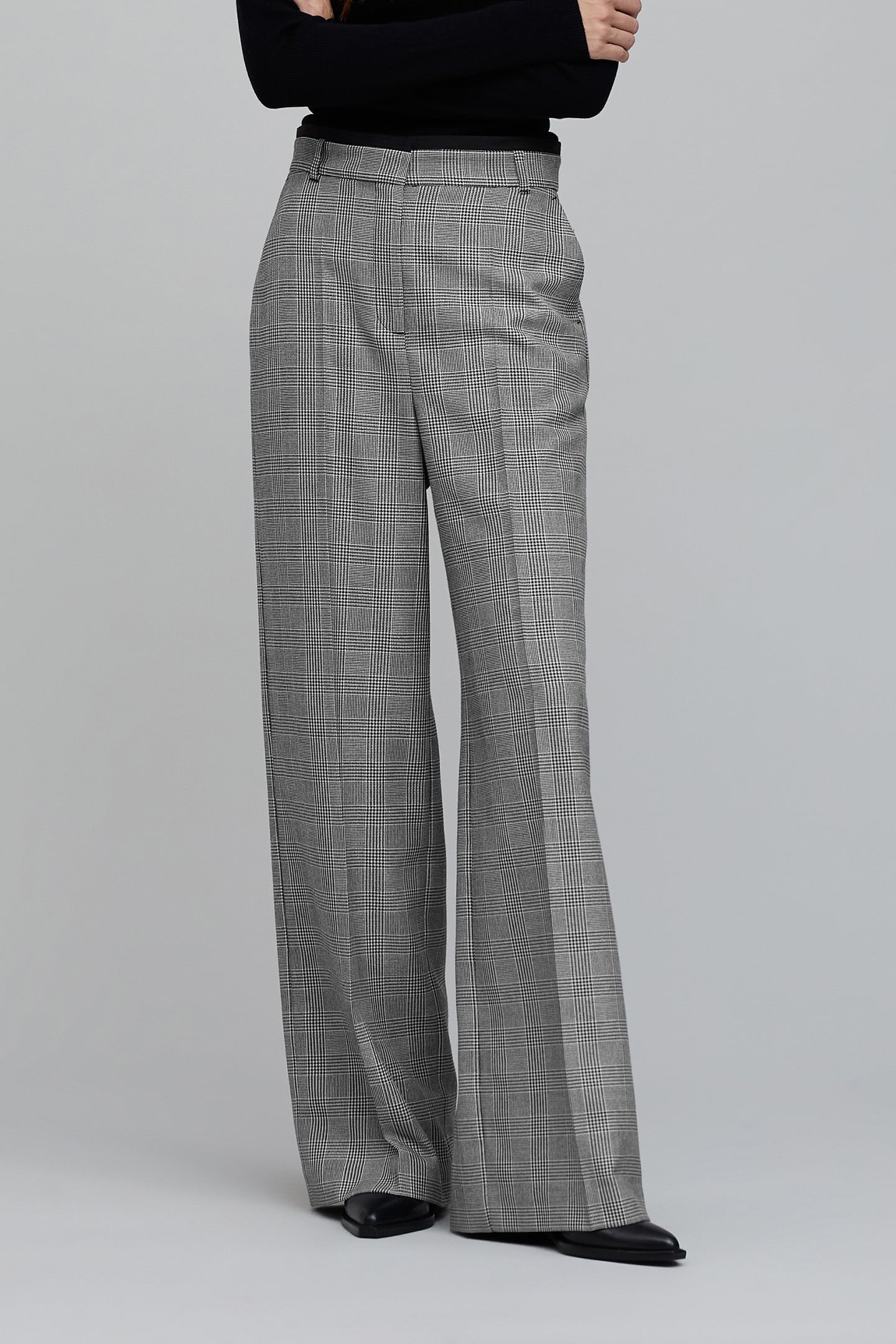BLACK PRINCE OF WALES LUREX SUIT PANTS 1