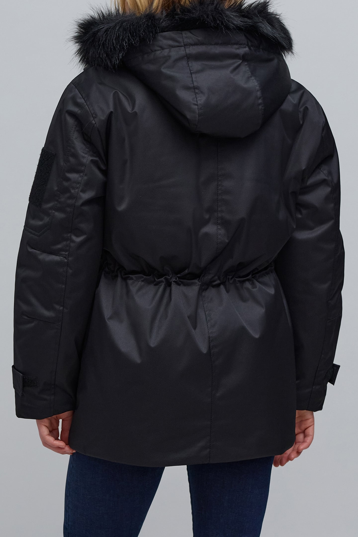 BLACK STRIPED PARKA 2