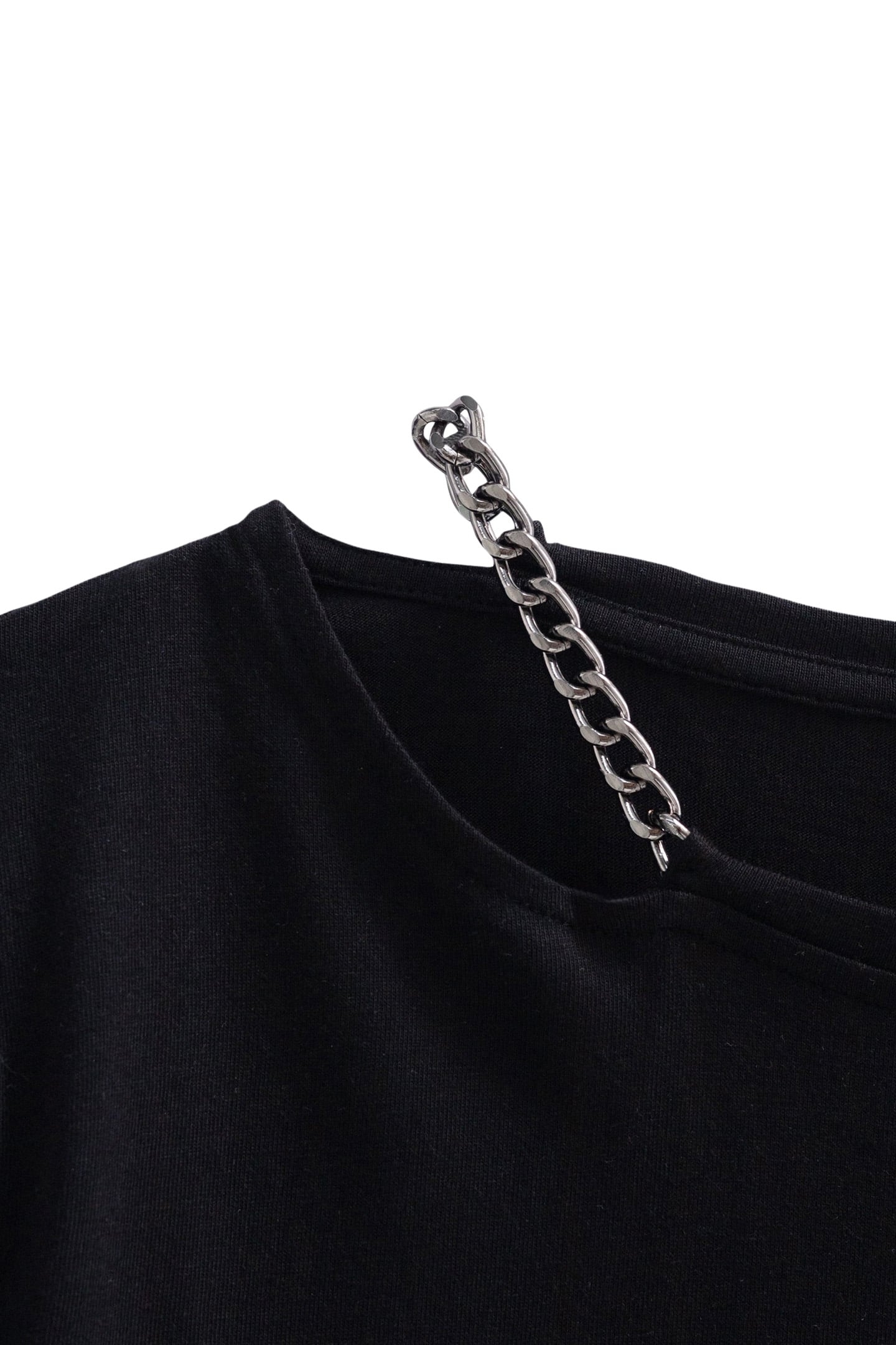 BLACK CHAIN NECK T-SHIRT 7