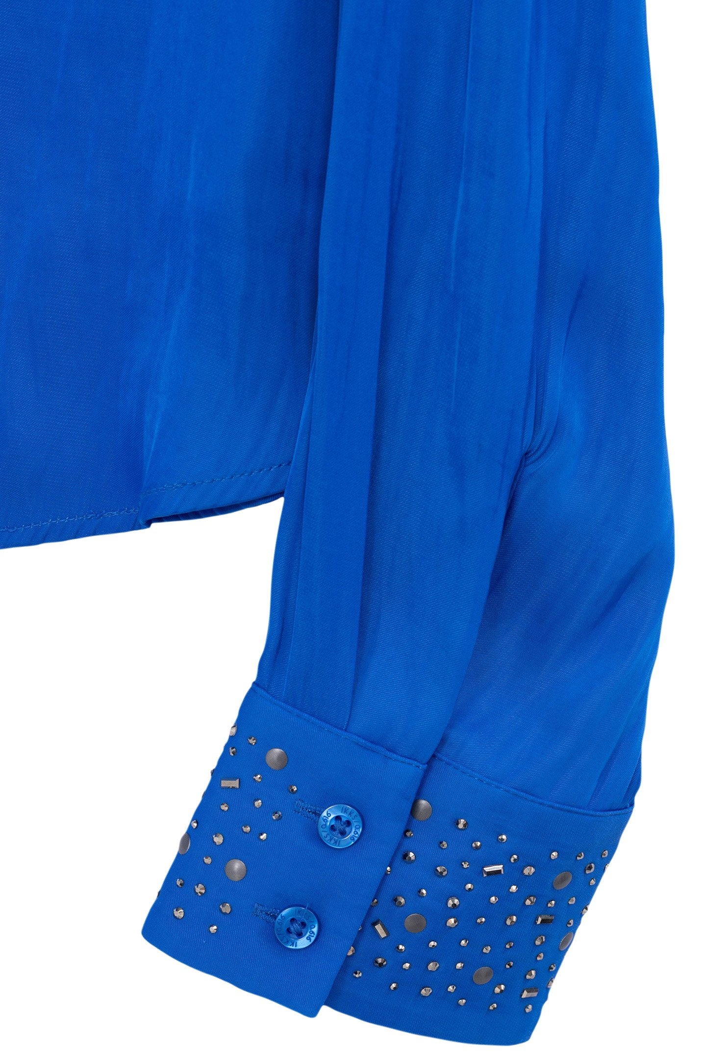 ELECTRIC BLUE SHORT SHIRT WITH SEQUIN CUFFS 3