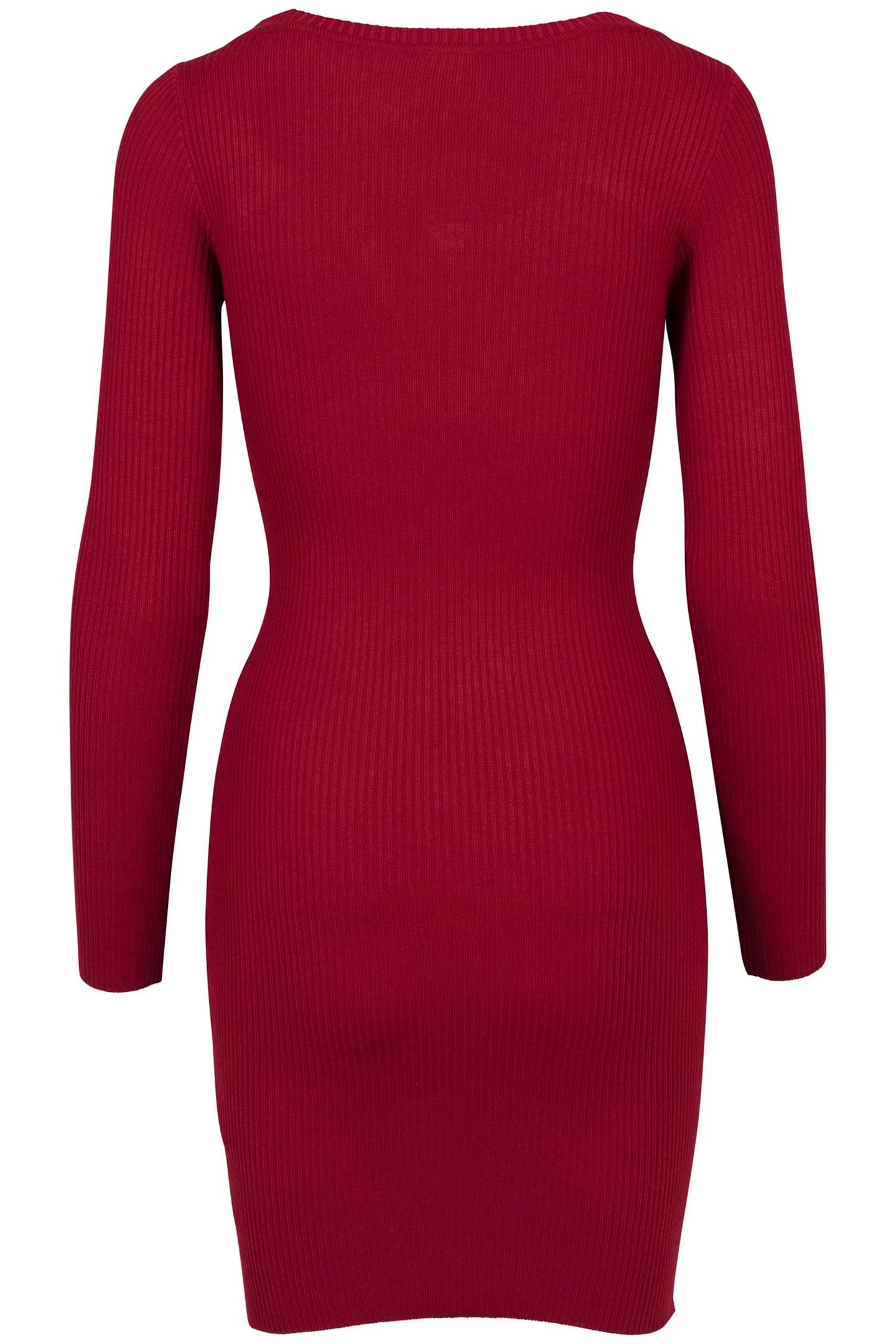 LADIES CUT OUT DRESS BURGUNDY 2