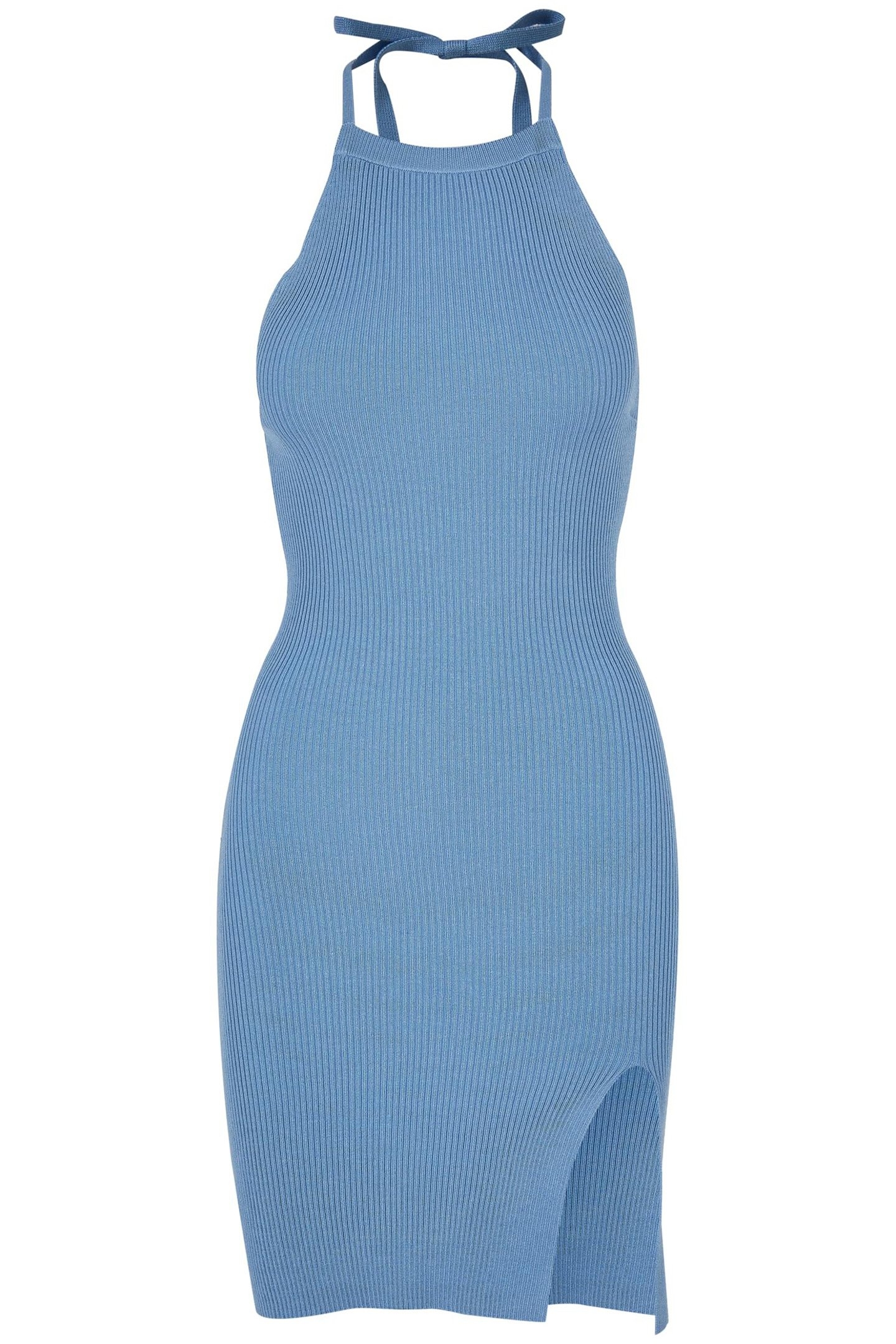LADIES RIB KNIT NECKHOLDER DRESS HORIZONBLUE 1