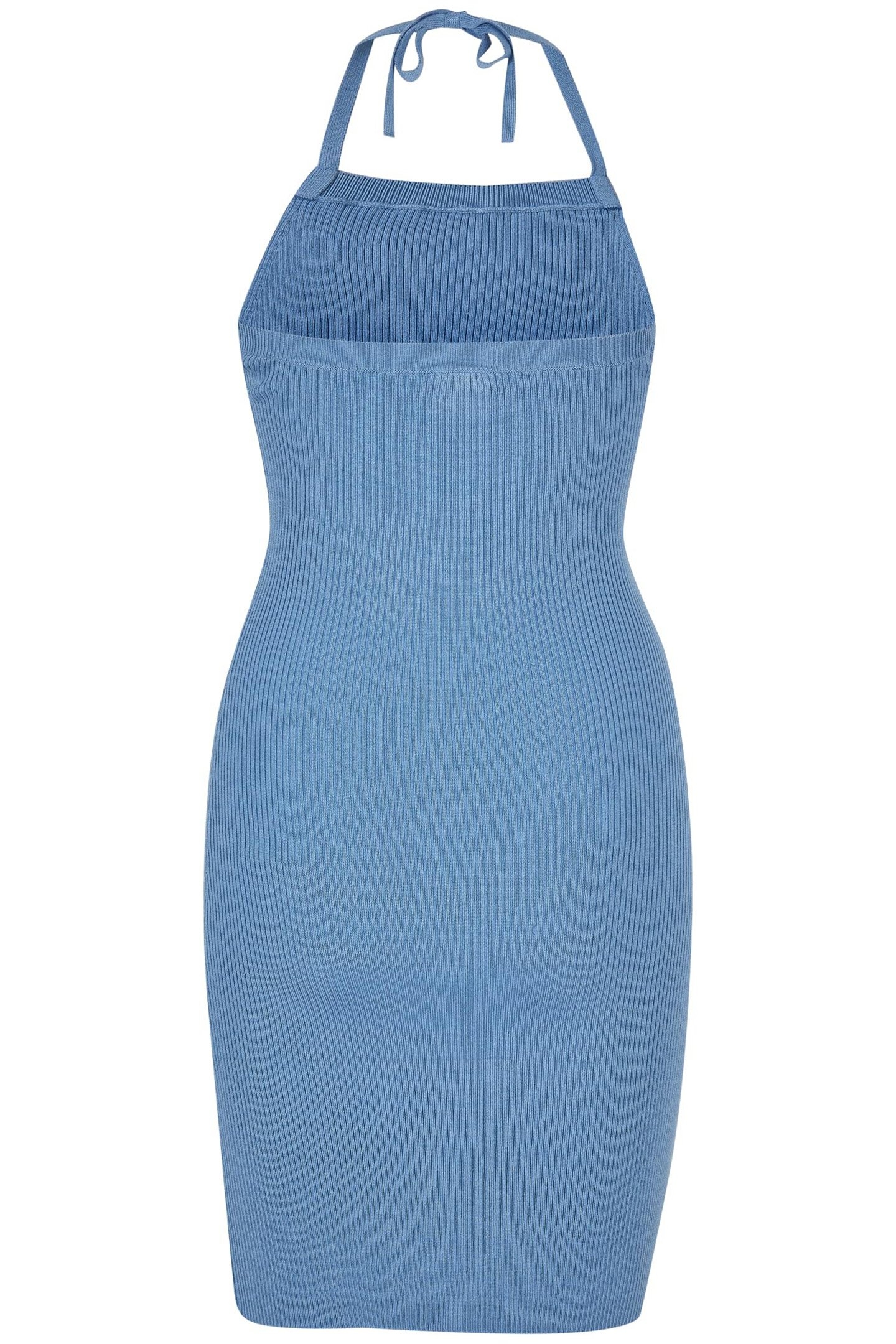 LADIES RIB KNIT NECKHOLDER DRESS HORIZONBLUE 2