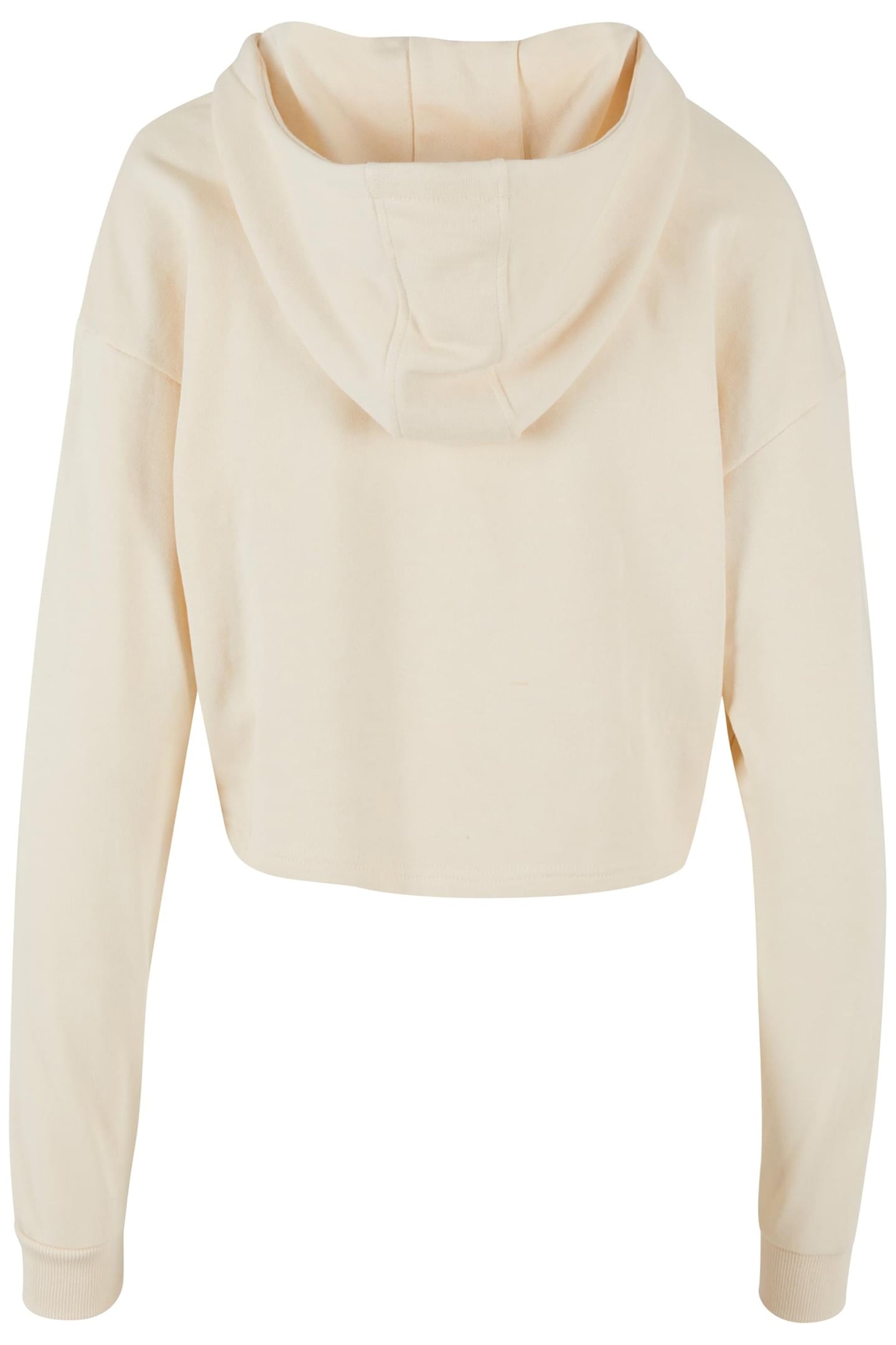 LADIES OVERSIZED CROPPED LIGHT TERRY HOODIE WHITESAND 2