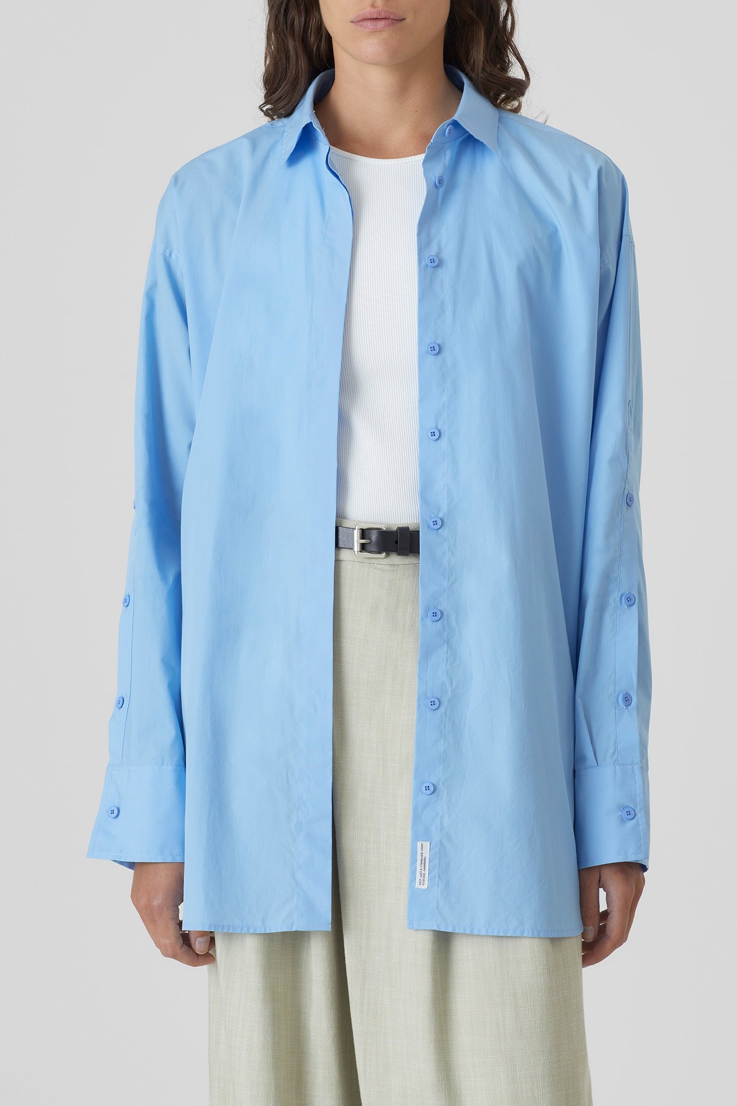 PLACKET DETAIL SHIRT SHIRTS & BLOUSES SKY BLUE 1
